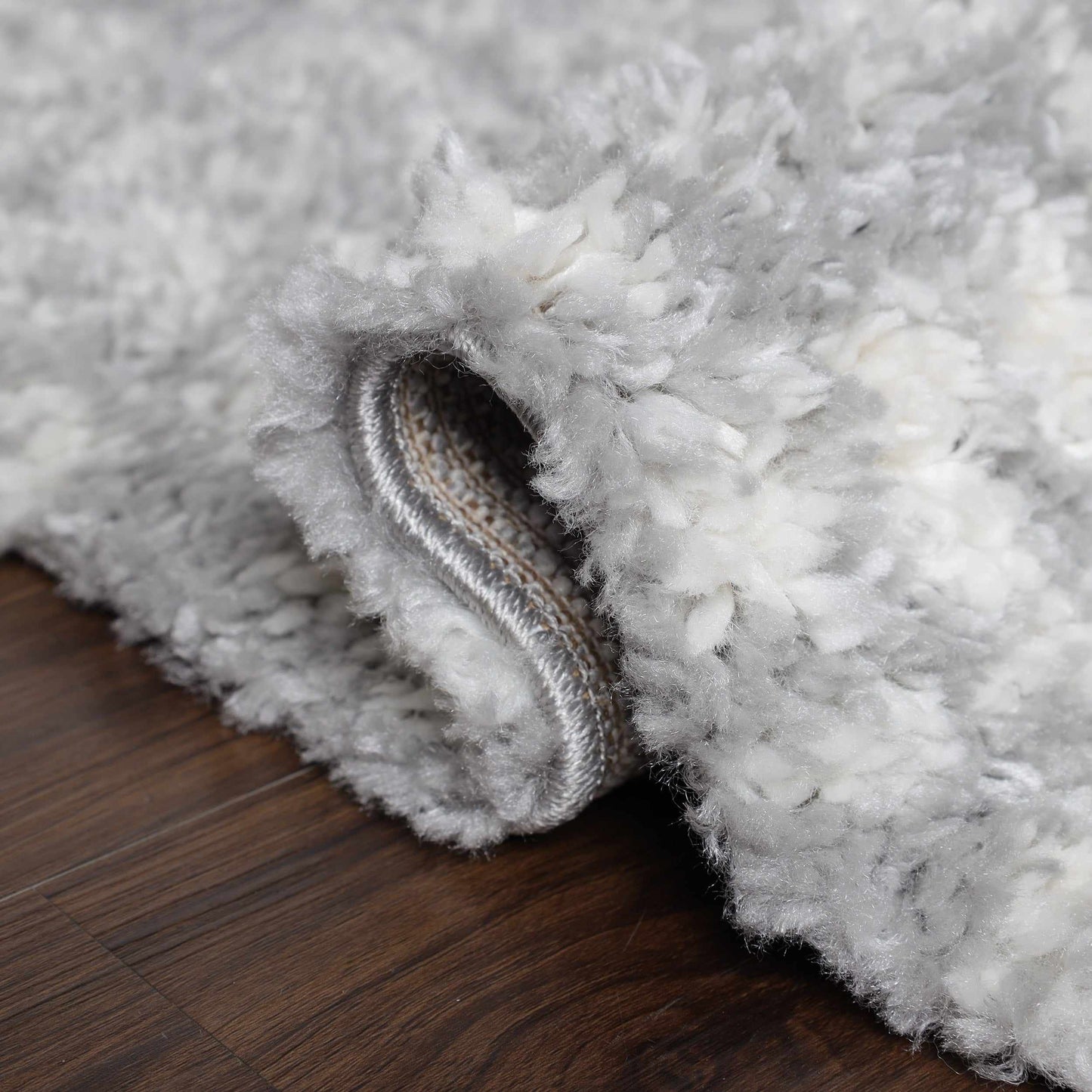 Superior Boho Geometric Indoor Plush Shag Area Rug - Cream-Grey