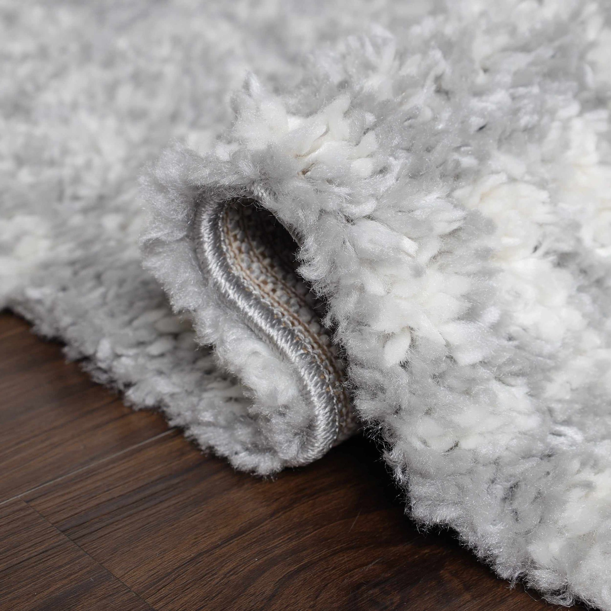 Superior Boho Geometric Indoor Plush Shag Area Rug - Cream-Grey