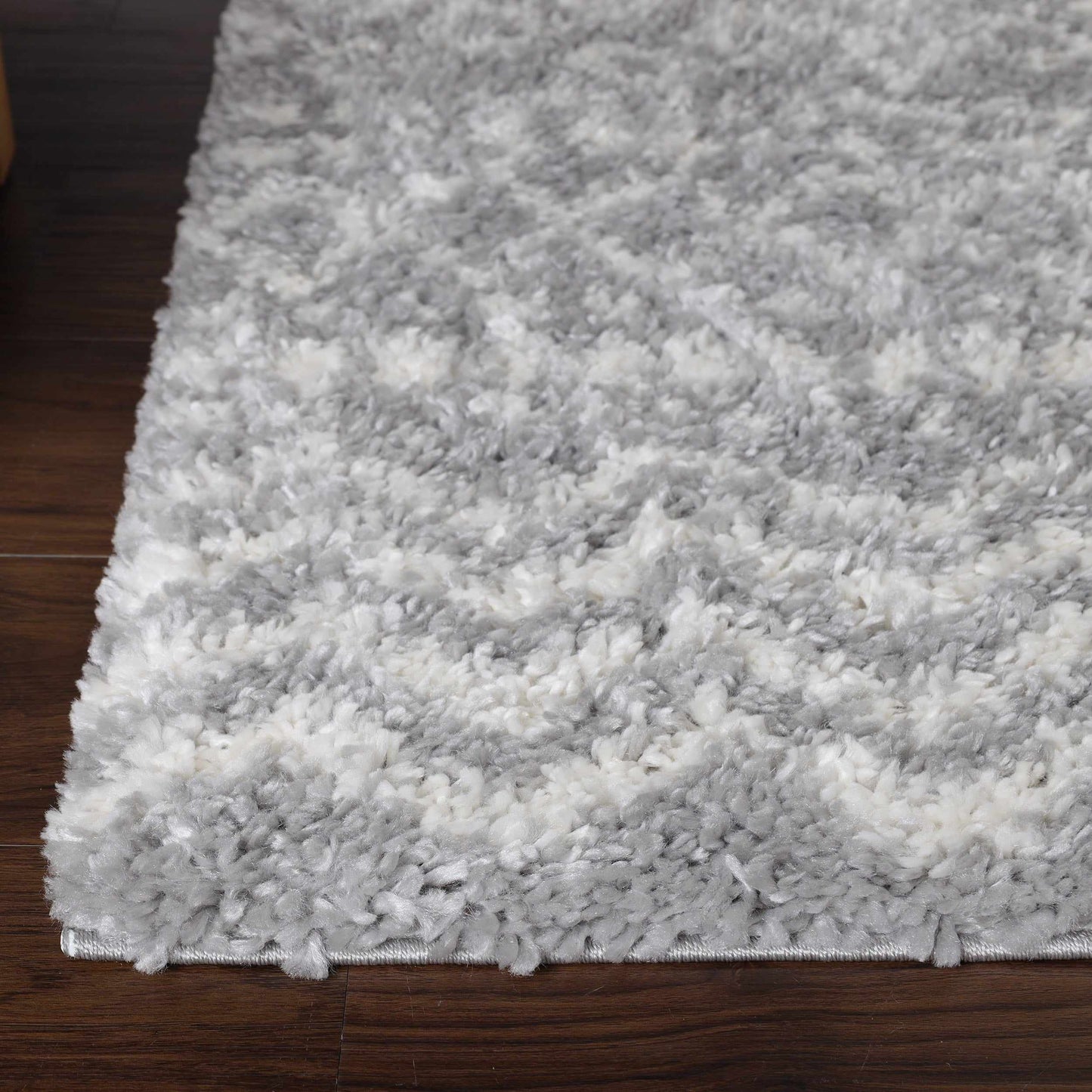 Superior Boho Geometric Indoor Plush Shag Area Rug - Cream-grey
