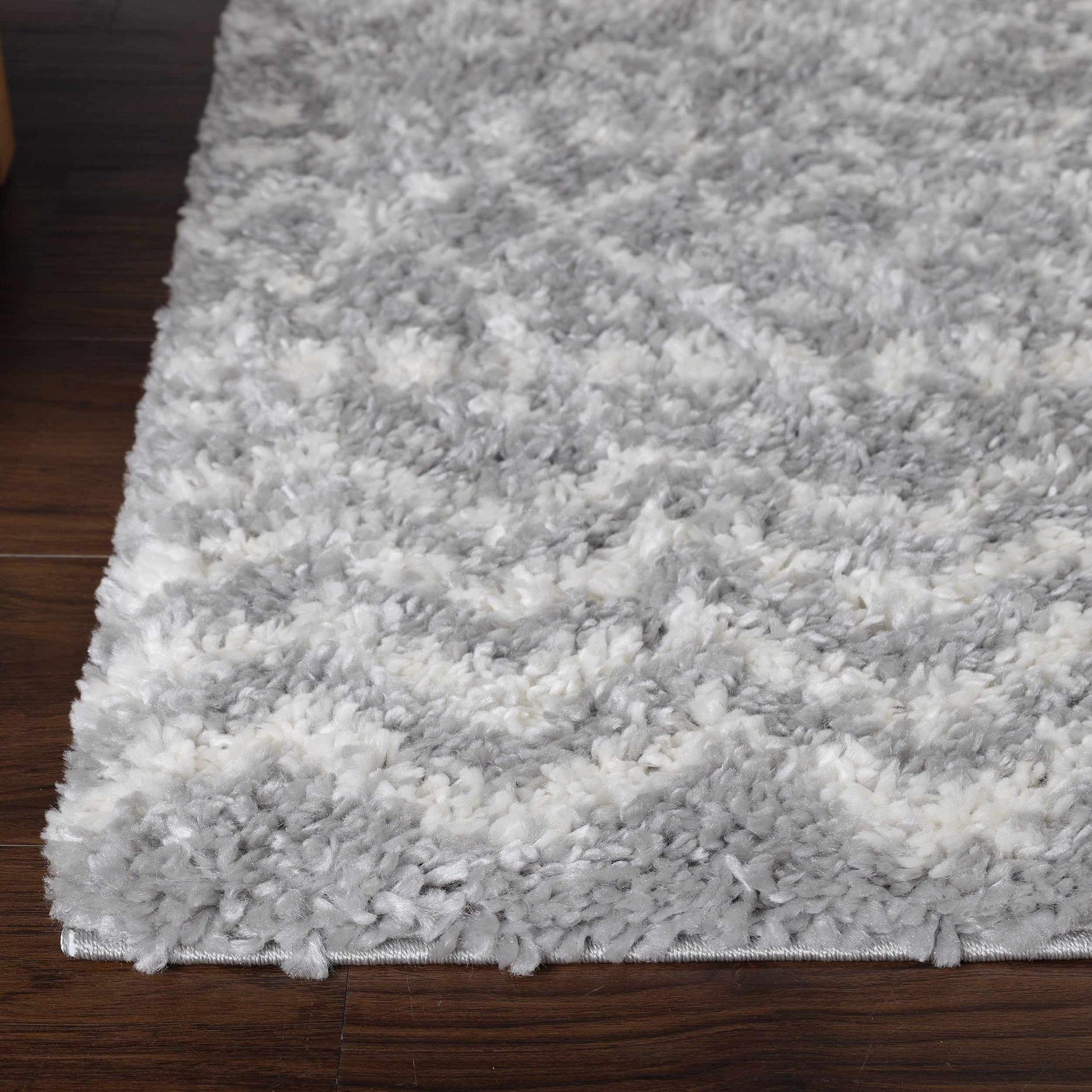 Superior Boho Geometric Indoor Plush Shag Area Rug - Cream-grey