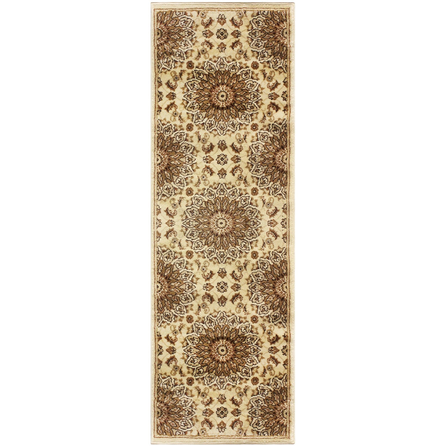 Superior Marigold Floral Medallion Area Rug  -Multi-Color