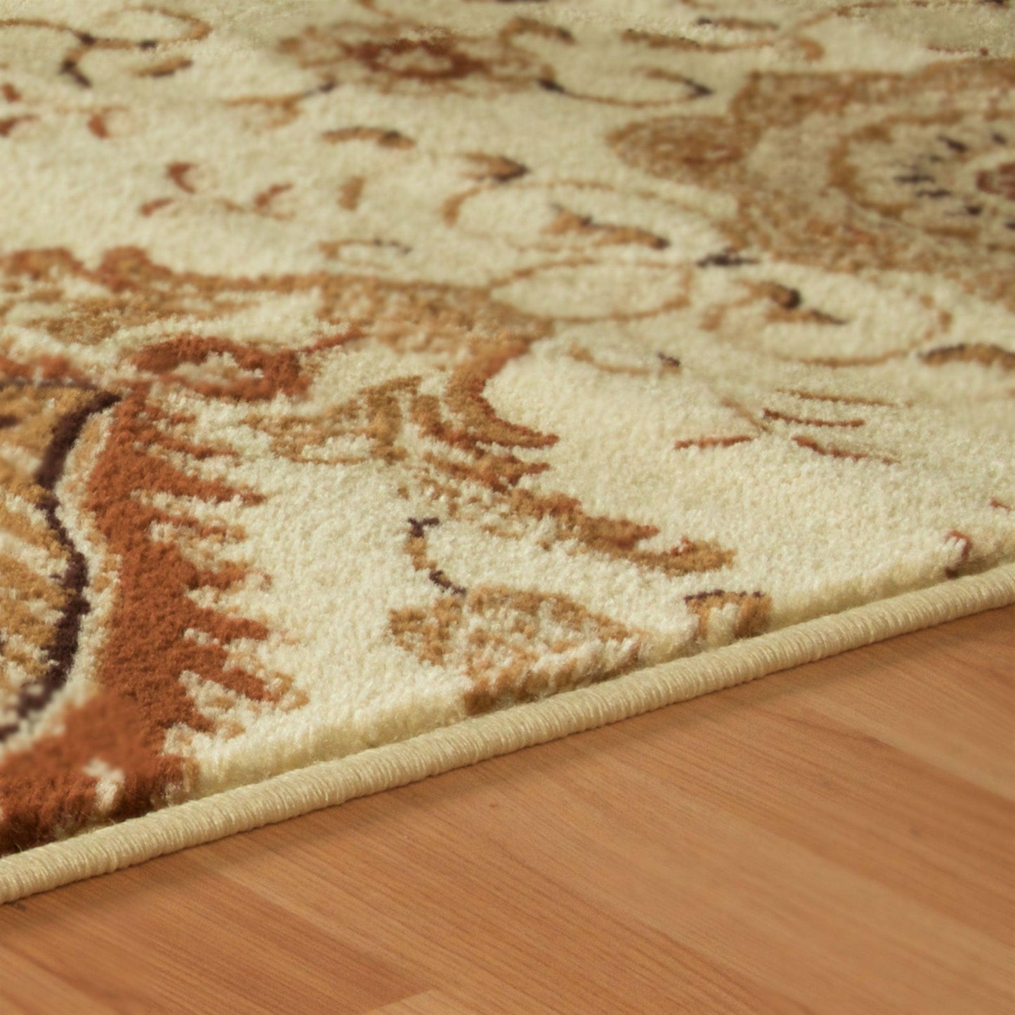 Superior Poplar Traditional Floral Medallion Indoor Area Rug - Cream