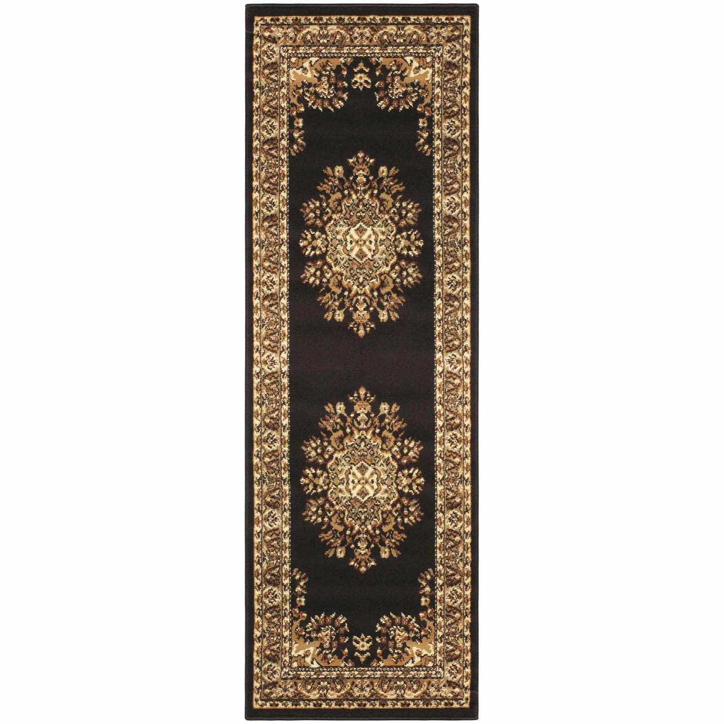 Superior Prescott Baroque Medallion Oriental Area Rug - Coffee