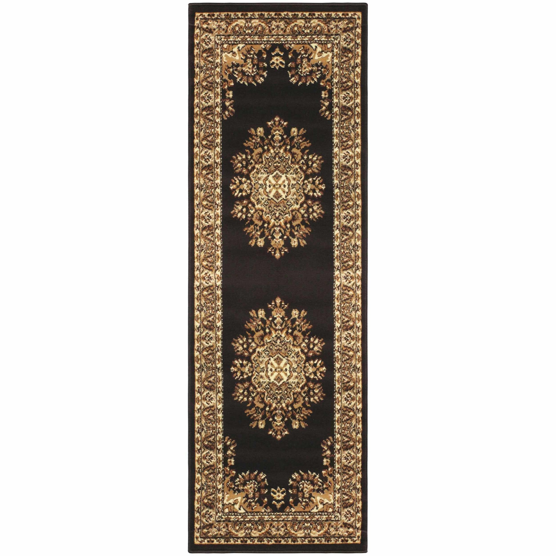 Superior Prescott Baroque Medallion Oriental Area Rug - Coffee