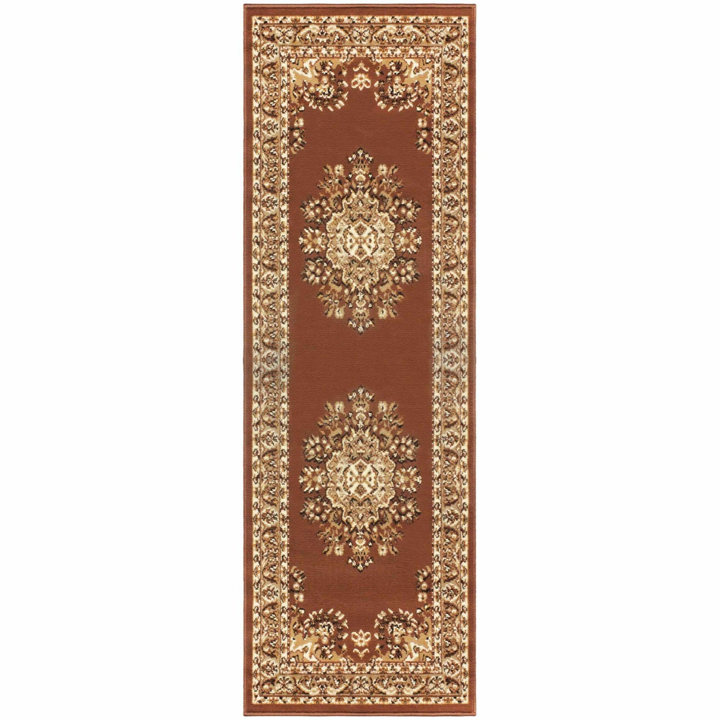Superior Prescott Baroque Medallion Oriental Area Rug - Toffee