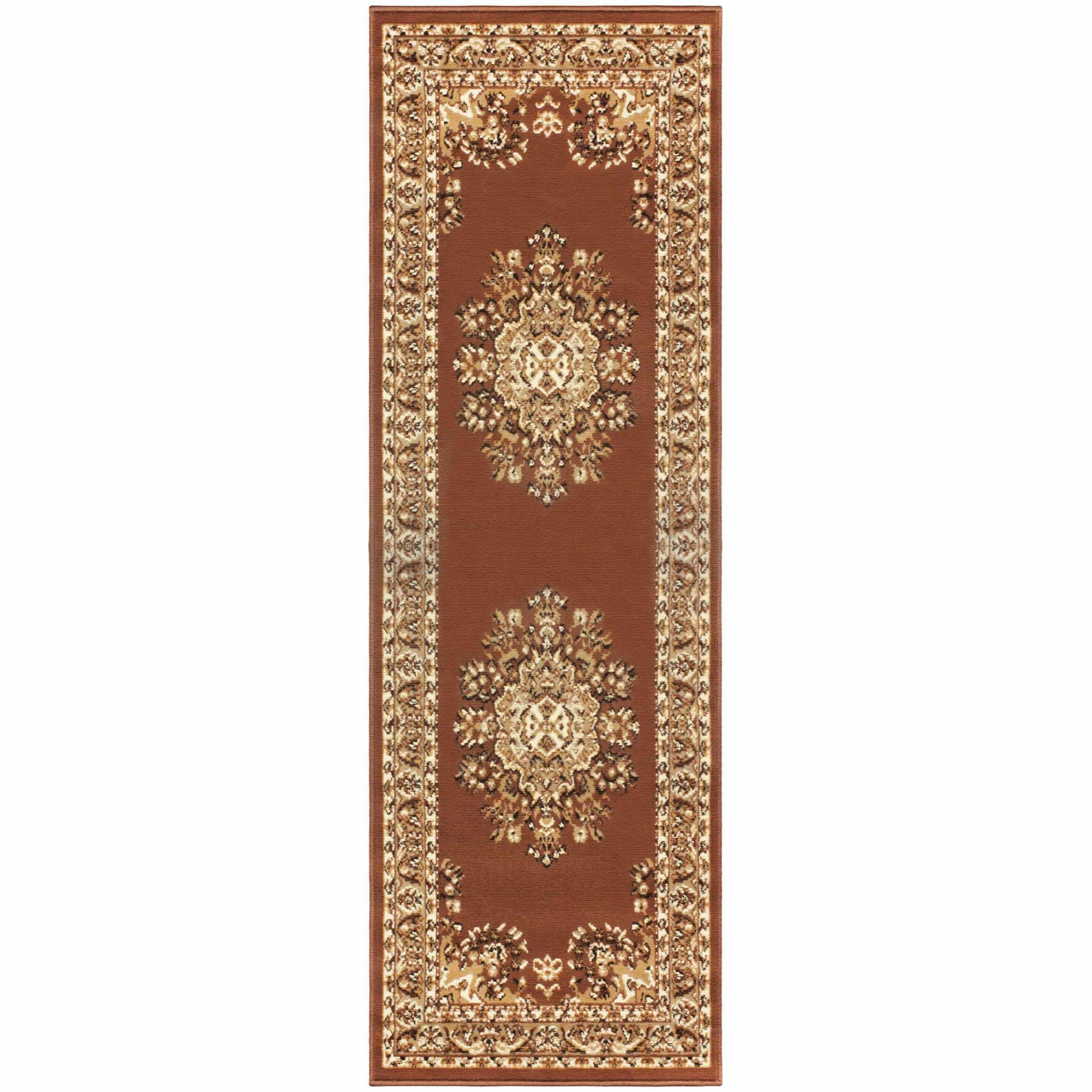 Superior Prescott Baroque Medallion Oriental Area Rug - Toffee