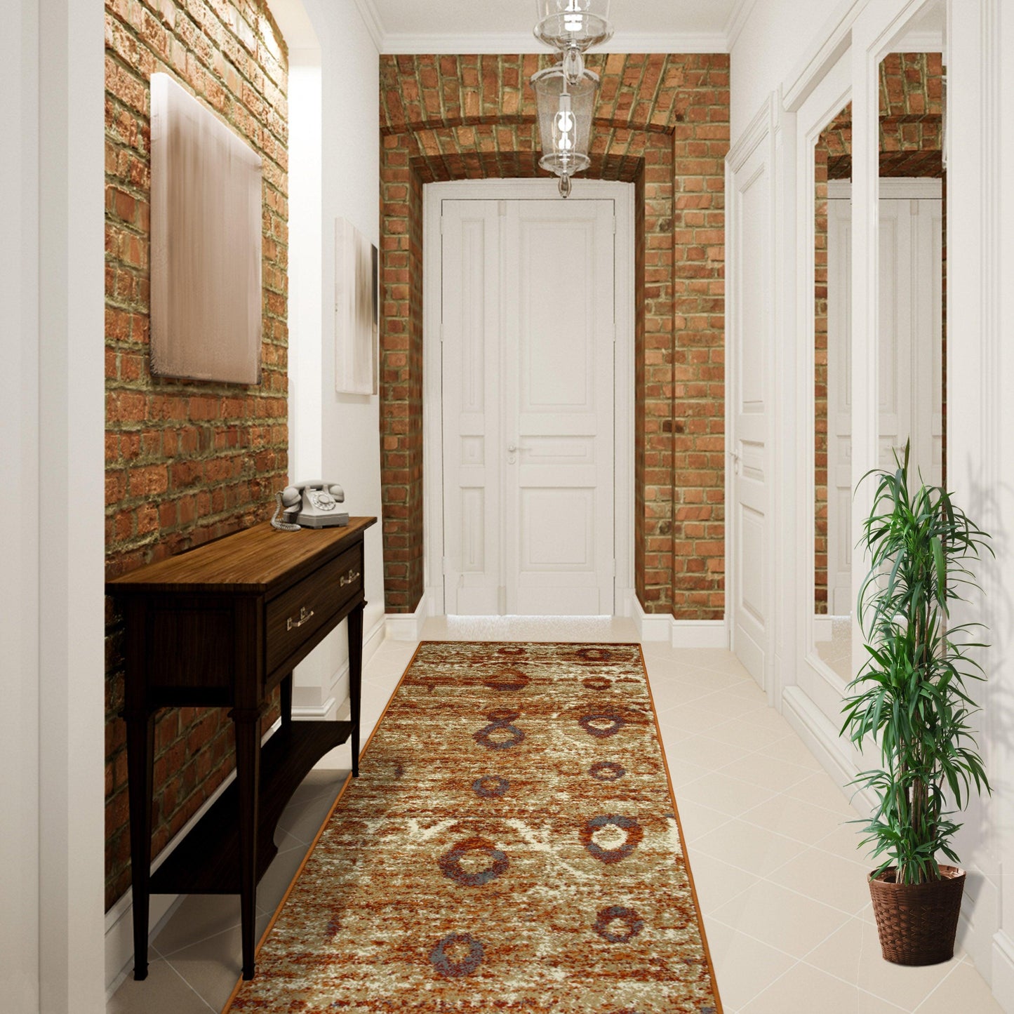 Superior Rosemont Modern Geometric Abstract Indoor Area Rug - Rust