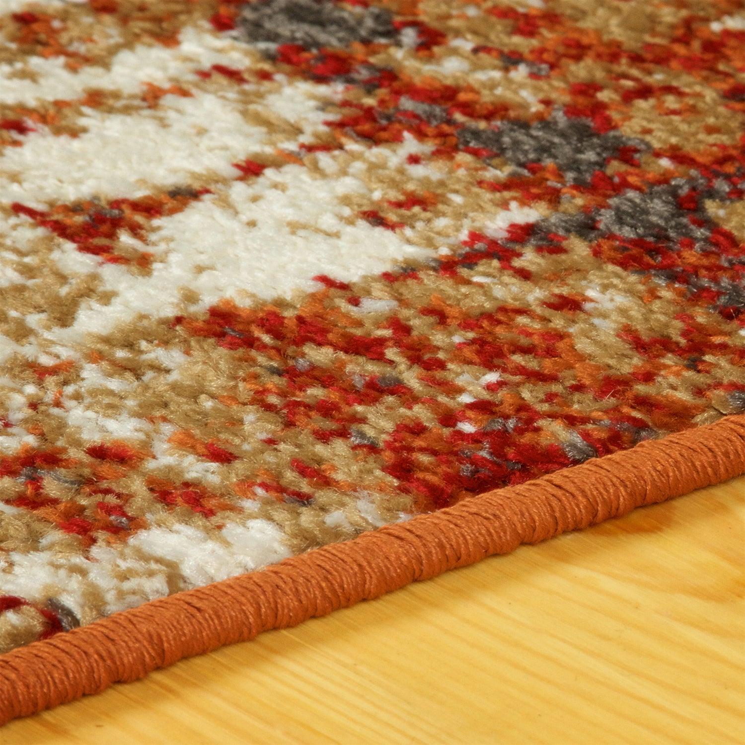 Superior Rosemont Modern Geometric Abstract Indoor Area Rug - Rust