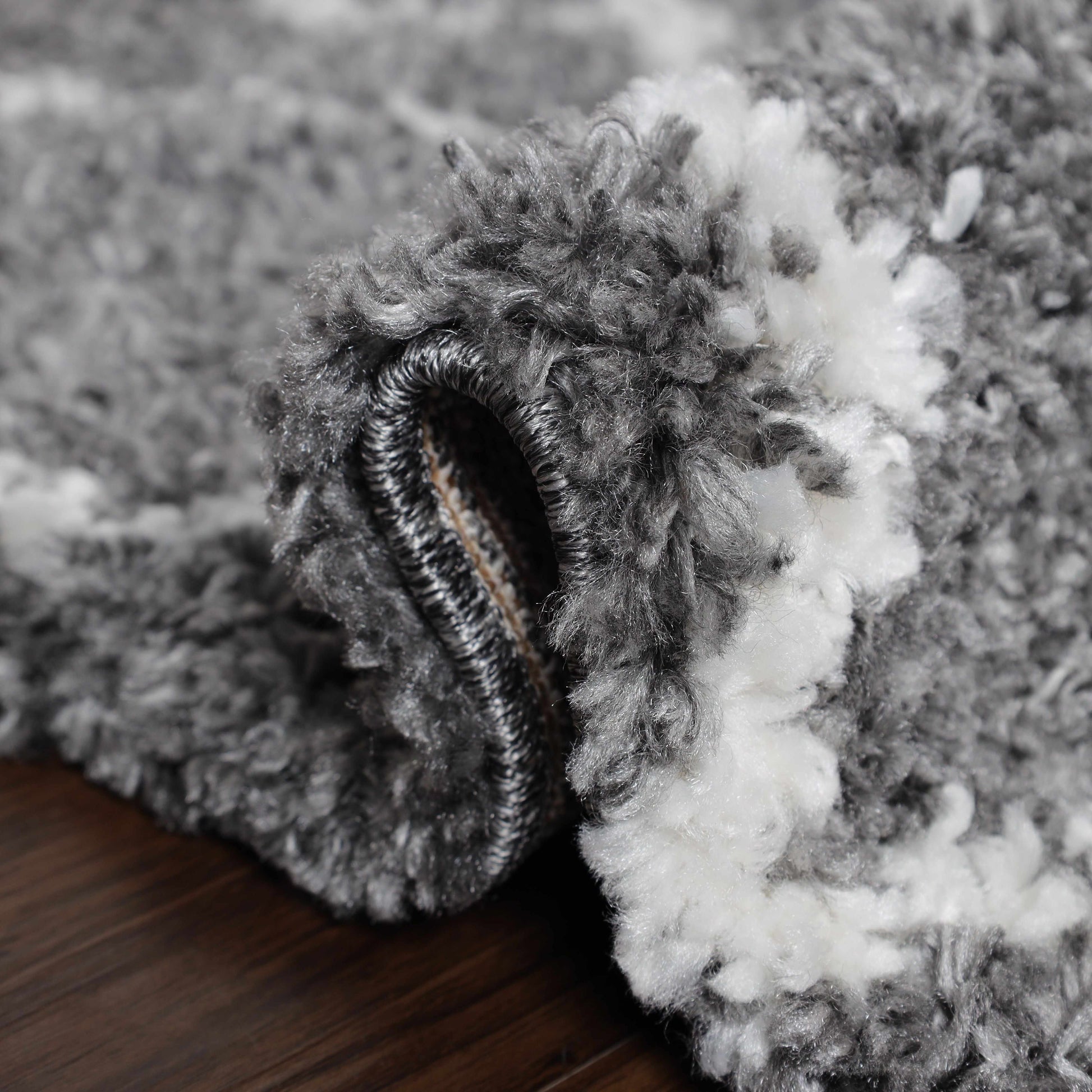 Superior Boho Tribal Geometric Indoor Shag Area Rug with Tassels - Cream-Black