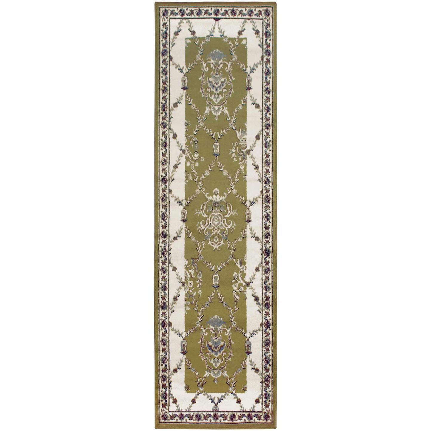 Stratton Victorian Floral Damask Lattice Area Rug