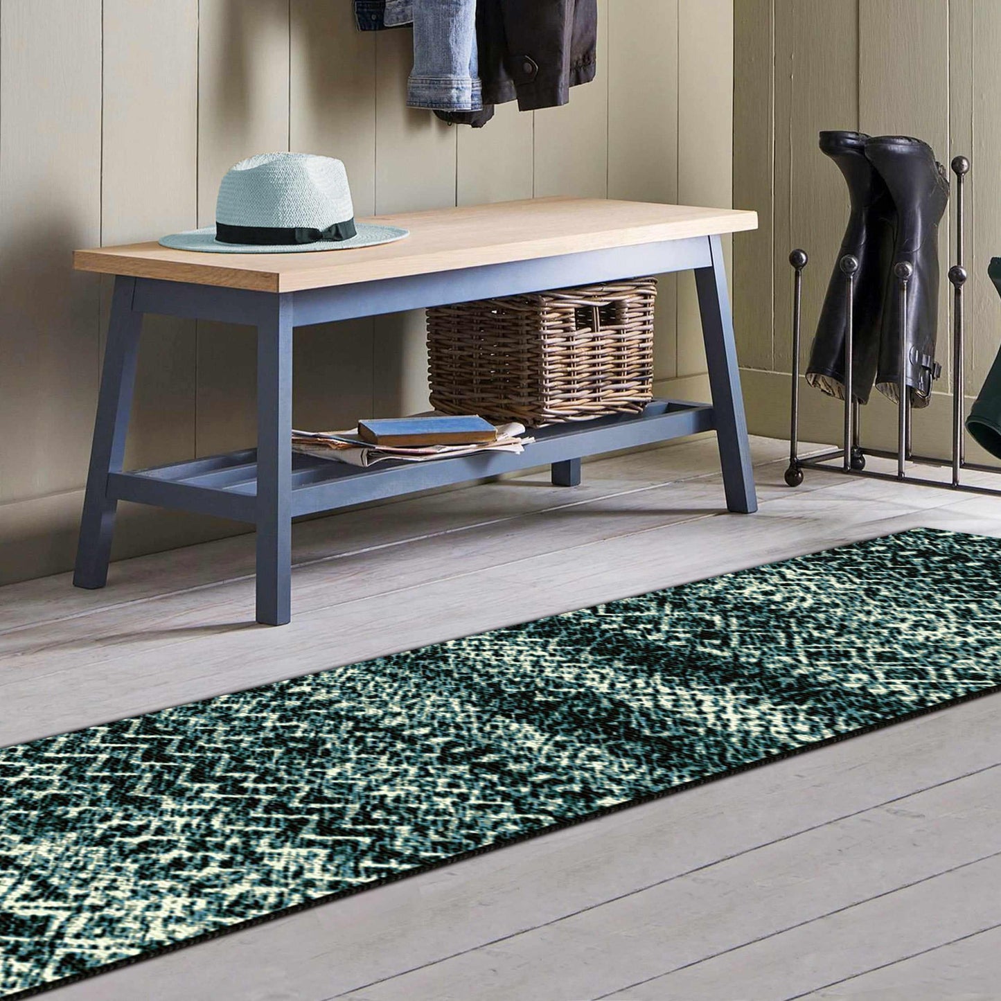 Superior Sunderland Modern Abstract Geometric Indoor Area Rug - Blue Black