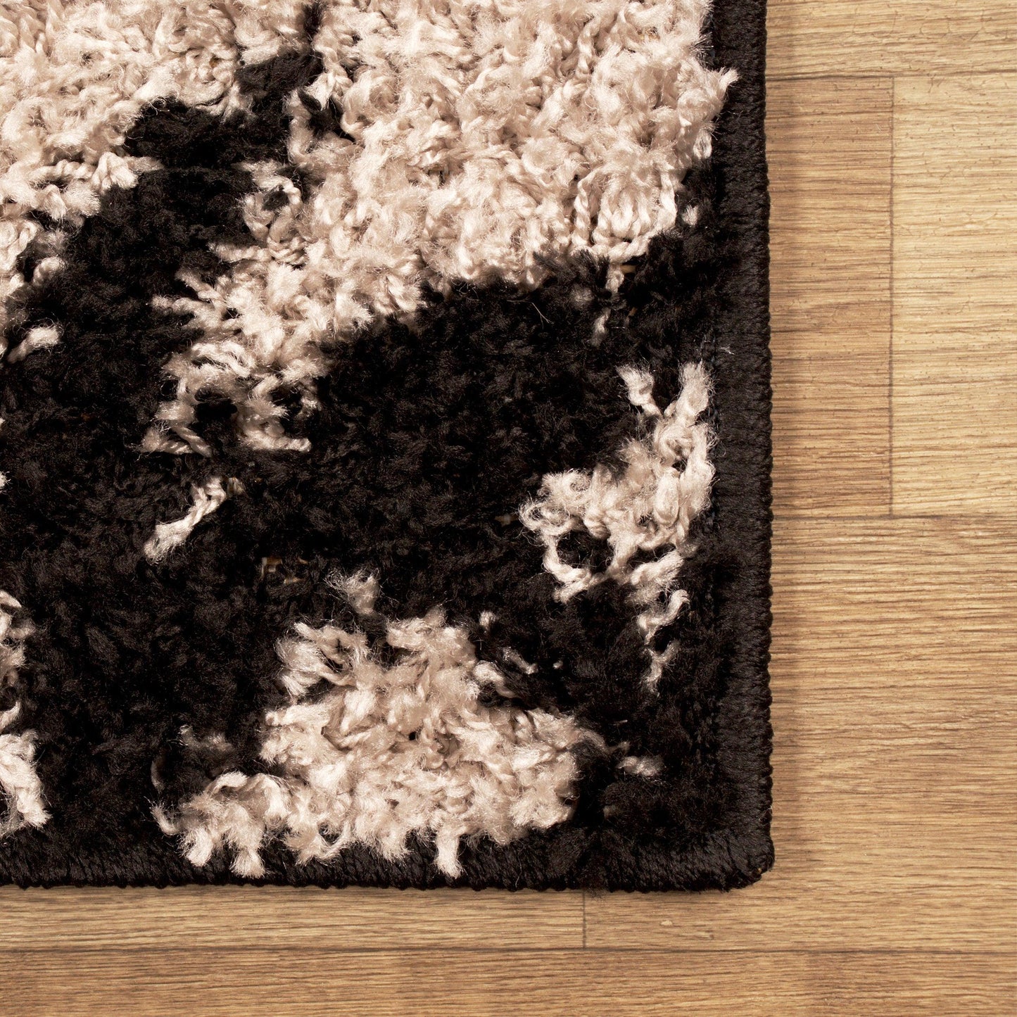 Superior Victorian Glam Floral Medallion Indoor Shag Area Rug - Black Charcoal