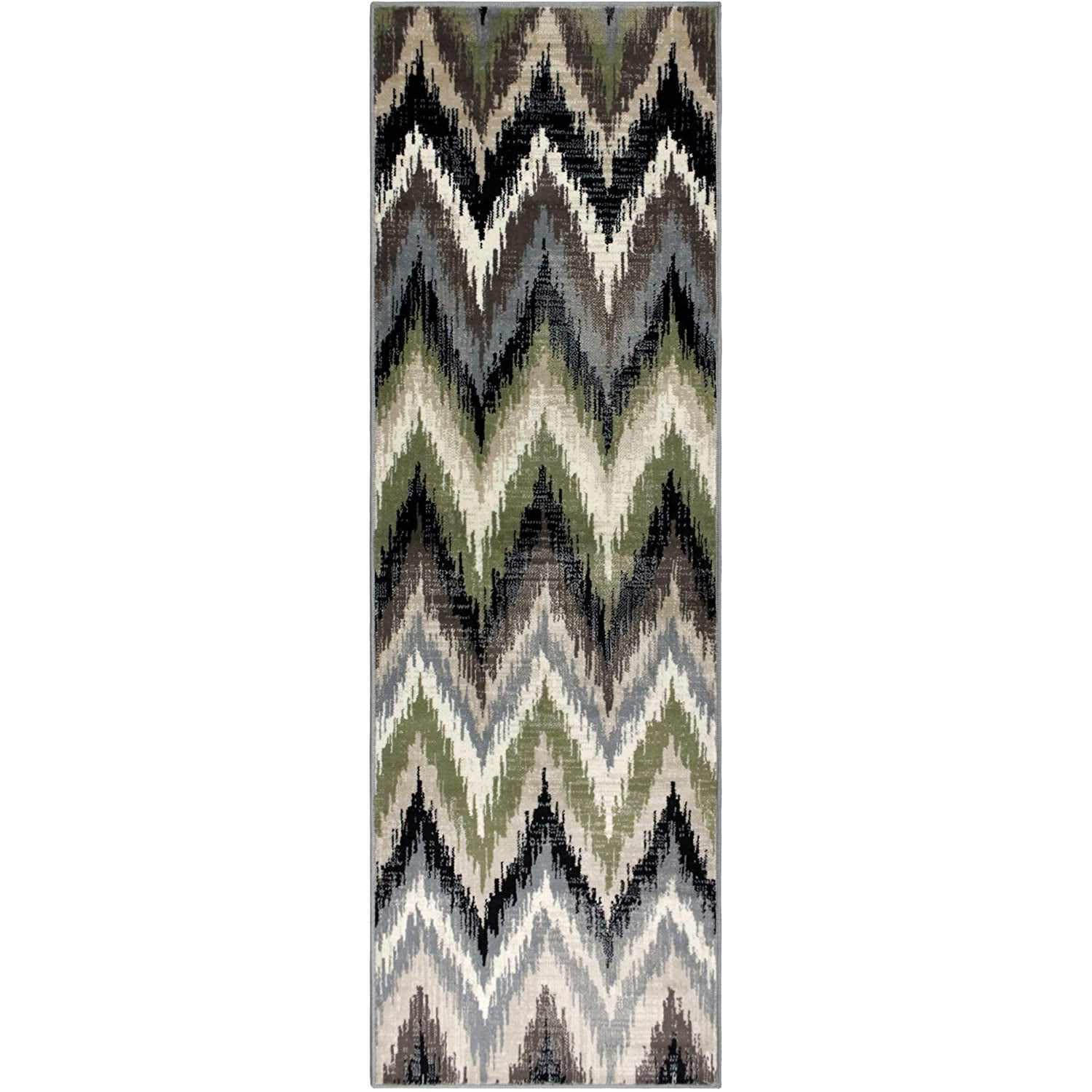 Superior Zigzag Modern Chevron Indoor Area Rug - Brown