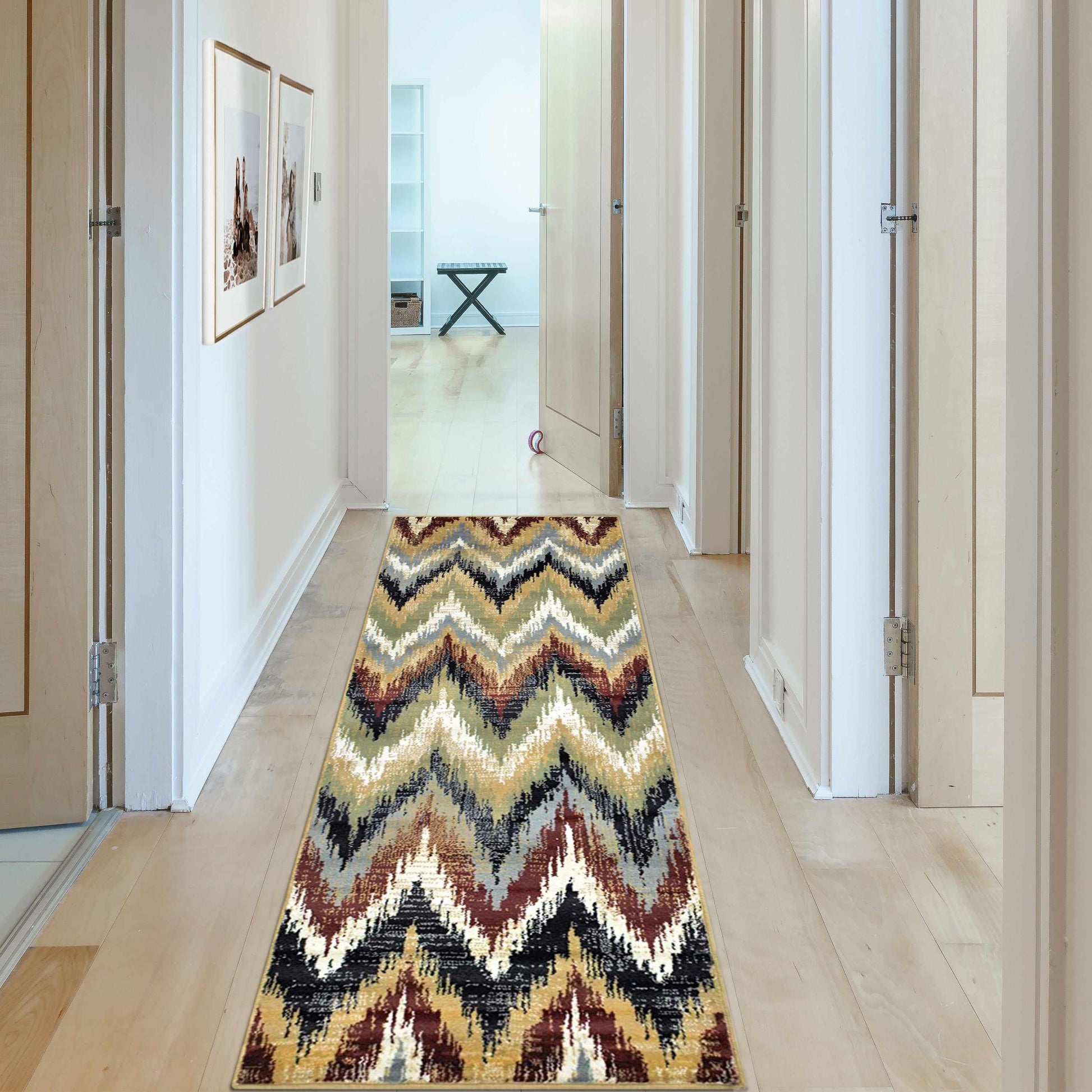 Superior Zigzag Modern Chevron Indoor Area Rug - Red
