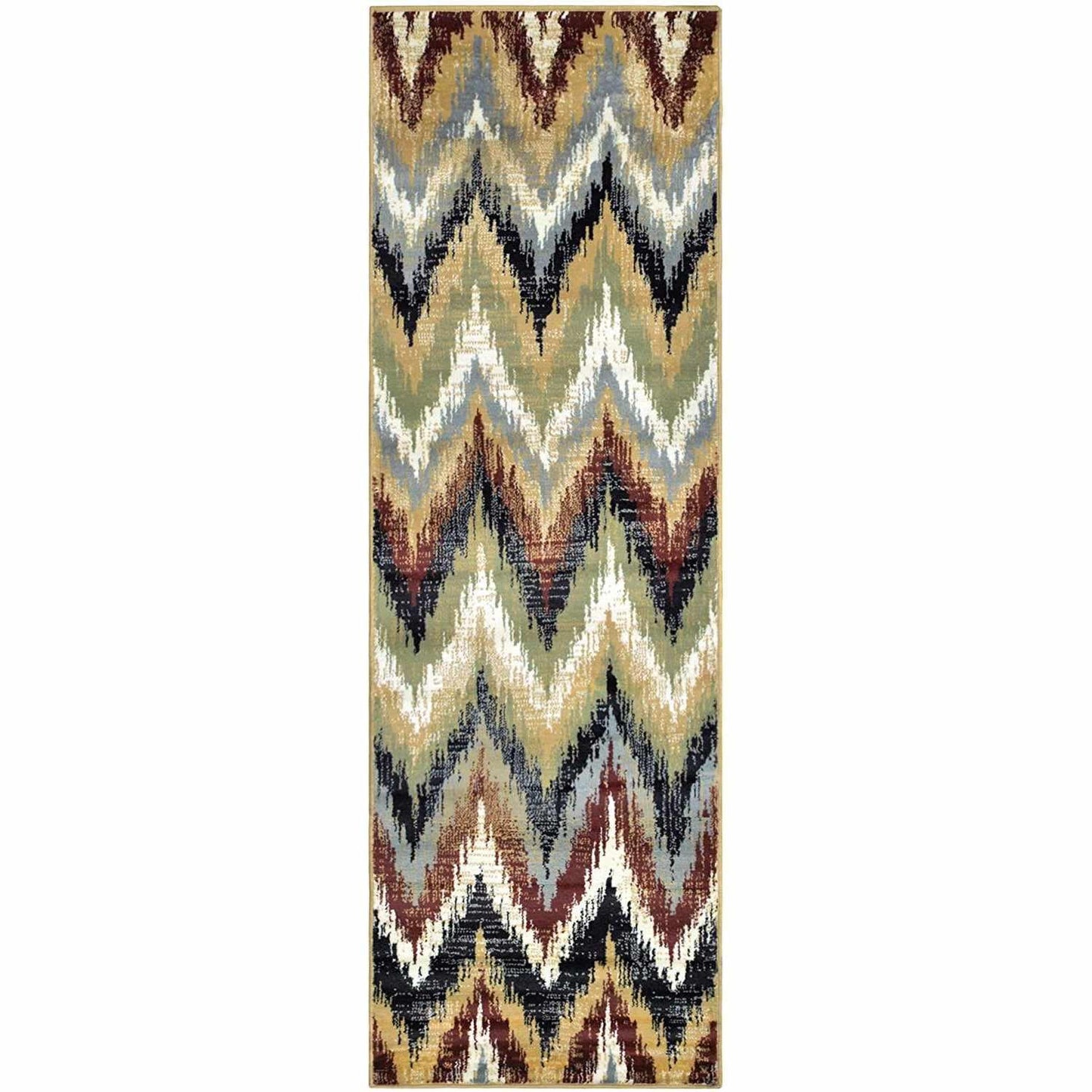 Superior Zigzag Modern Chevron Indoor Area Rug - Red