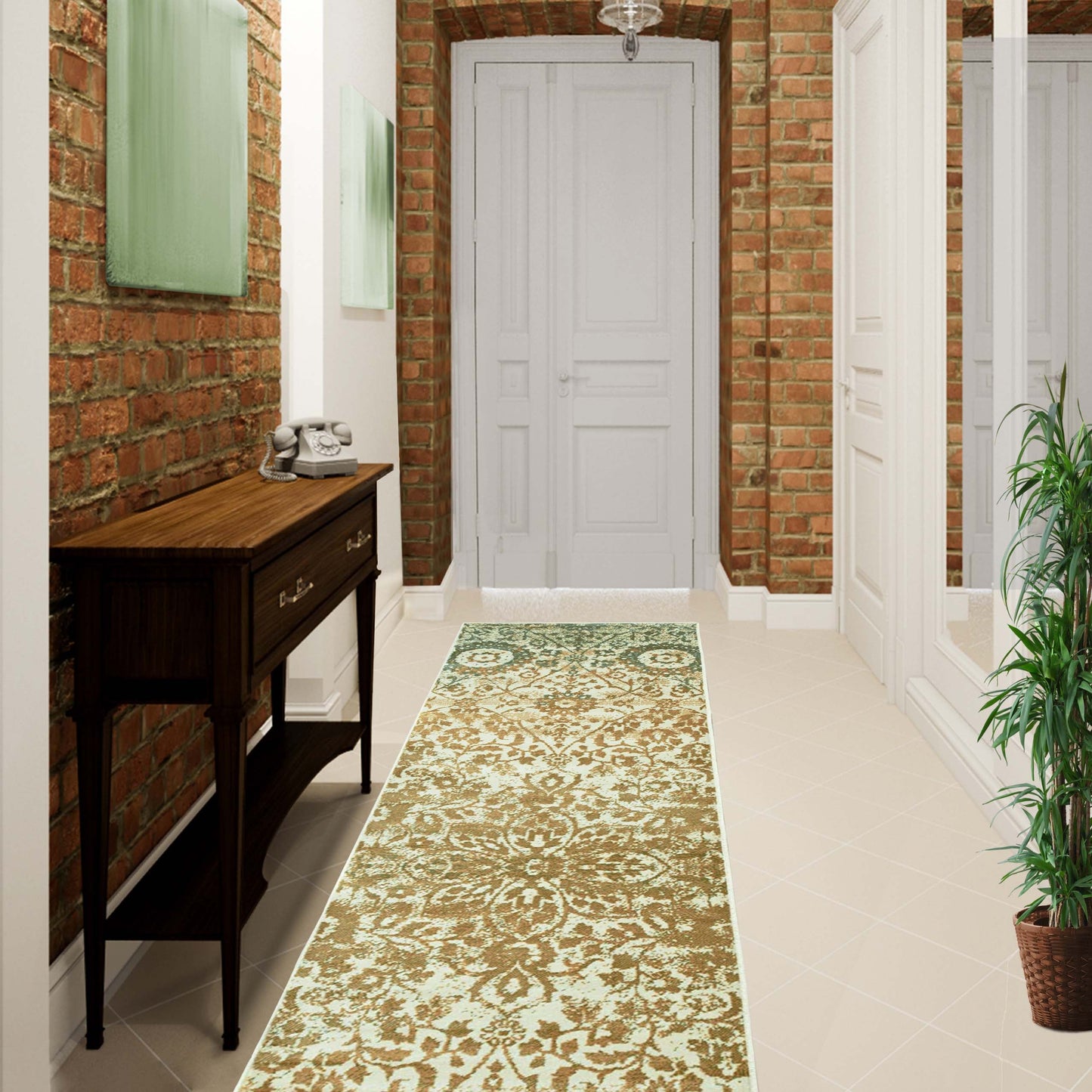 Superior Pendleton Traditional Floral Indoor Area Rug or Runner Rug Or Door Mat - Off-White