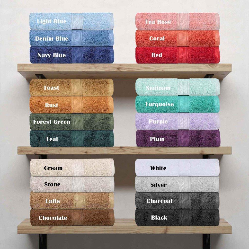 Madison Egyptian Cotton Pile Plush Heavyweight 6 Piece Towel Set