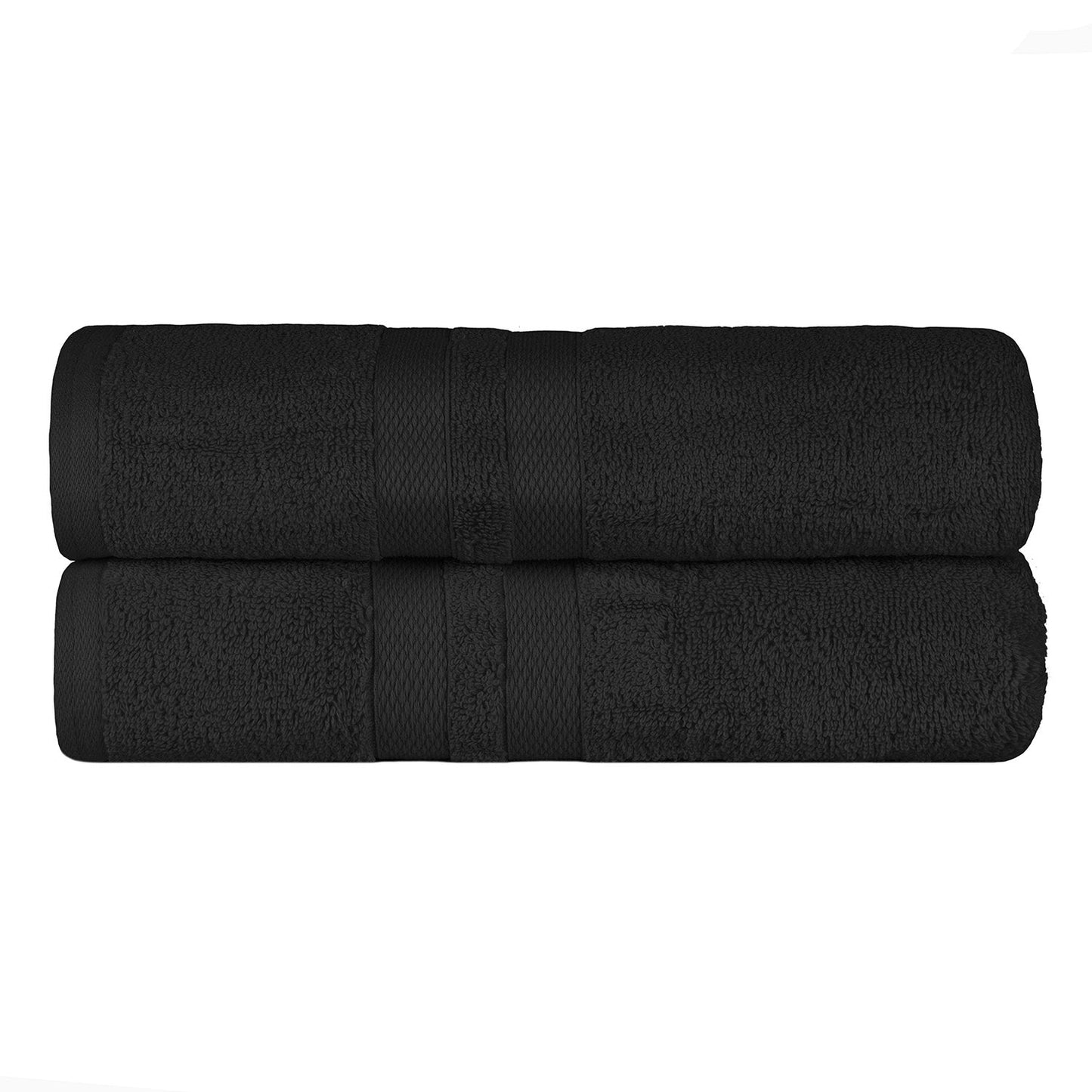 Superior Ultra Soft Cotton Absorbent Solid Bath Sheet (Set of 2) - Black