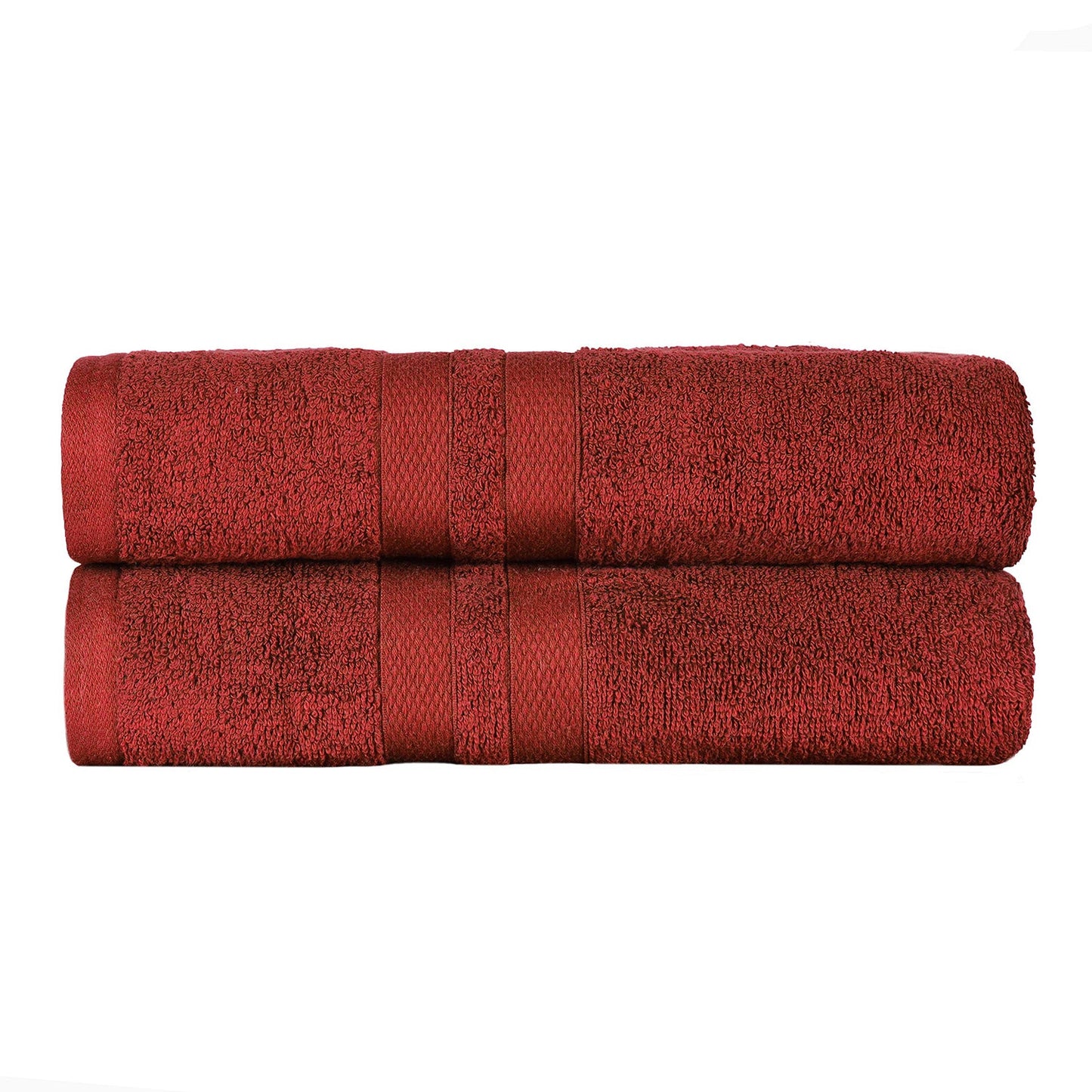 Superior Ultra Soft Cotton Absorbent Solid Bath Sheet (Set of 2) - Maroon