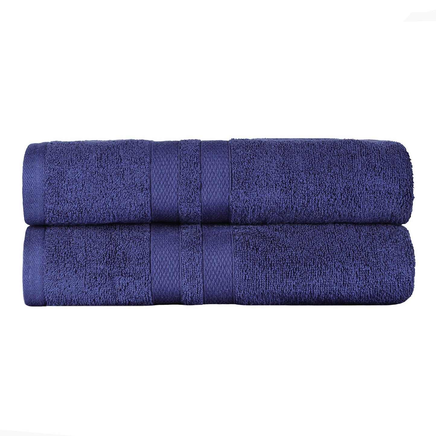 Superior Ultra Soft Cotton Absorbent Solid Bath Sheet (Set of 2) - Navy Blue