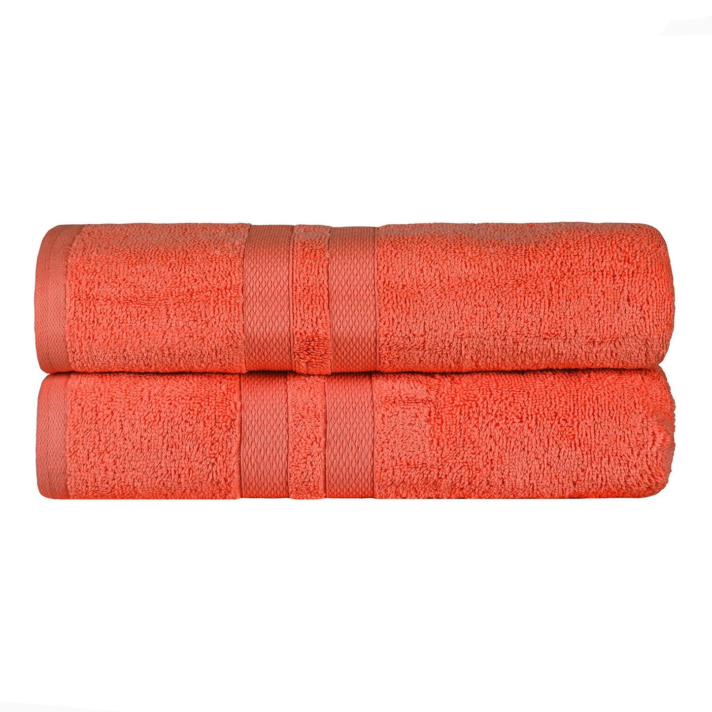 Superior Ultra Soft Cotton Absorbent Solid Bath Sheet (Set of 2) - Tangerine