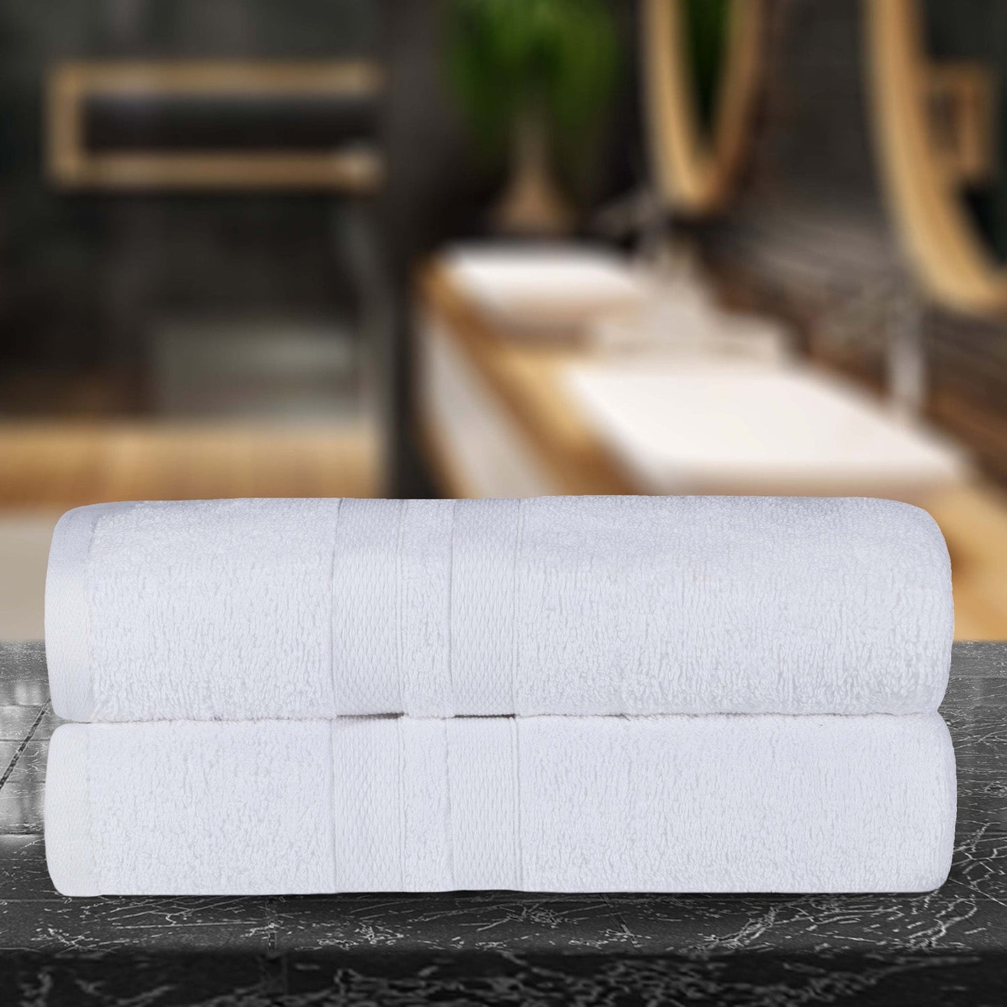 Superior Ultra Soft Cotton Absorbent Solid Bath Sheet (Set of 2) - White