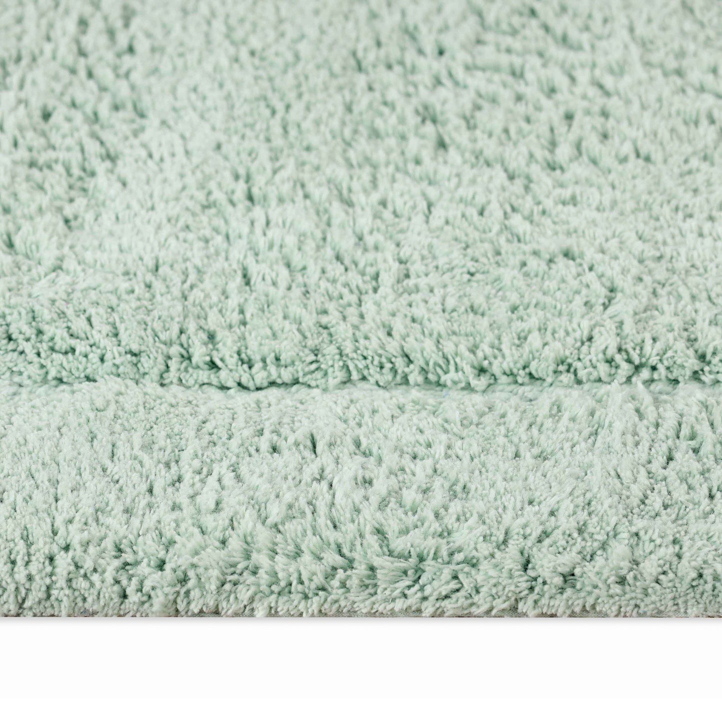 Cotton Non Slip Oval 2 Piece Bath Rug Set - Sage
