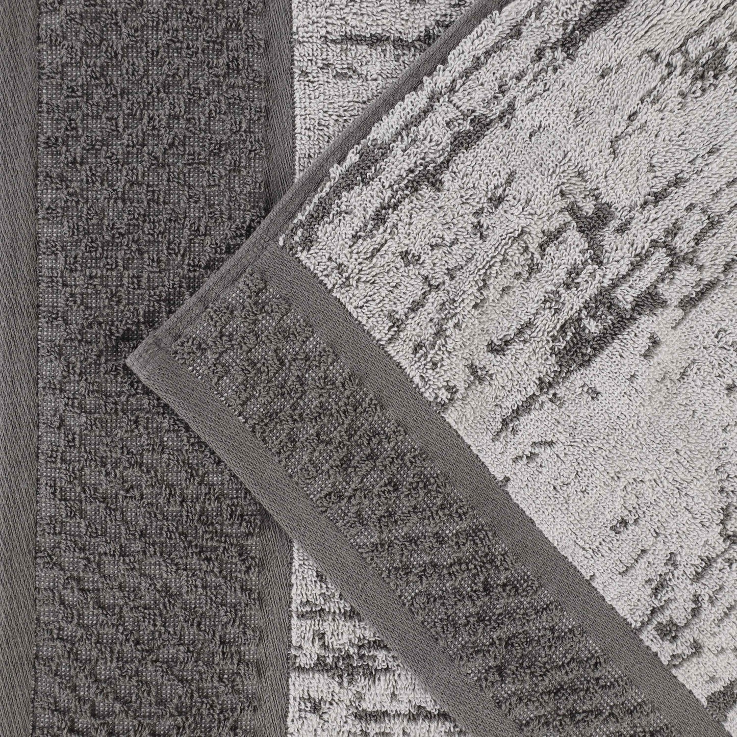 Lodie Cotton Jacquard Solid and Two-Toned Bath Sheet - Charcoal-Ivory