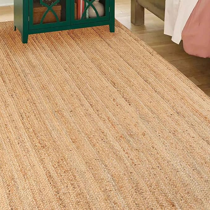 Braided Jute Reversible Round Indoor Outdoor Area Rug - Natural