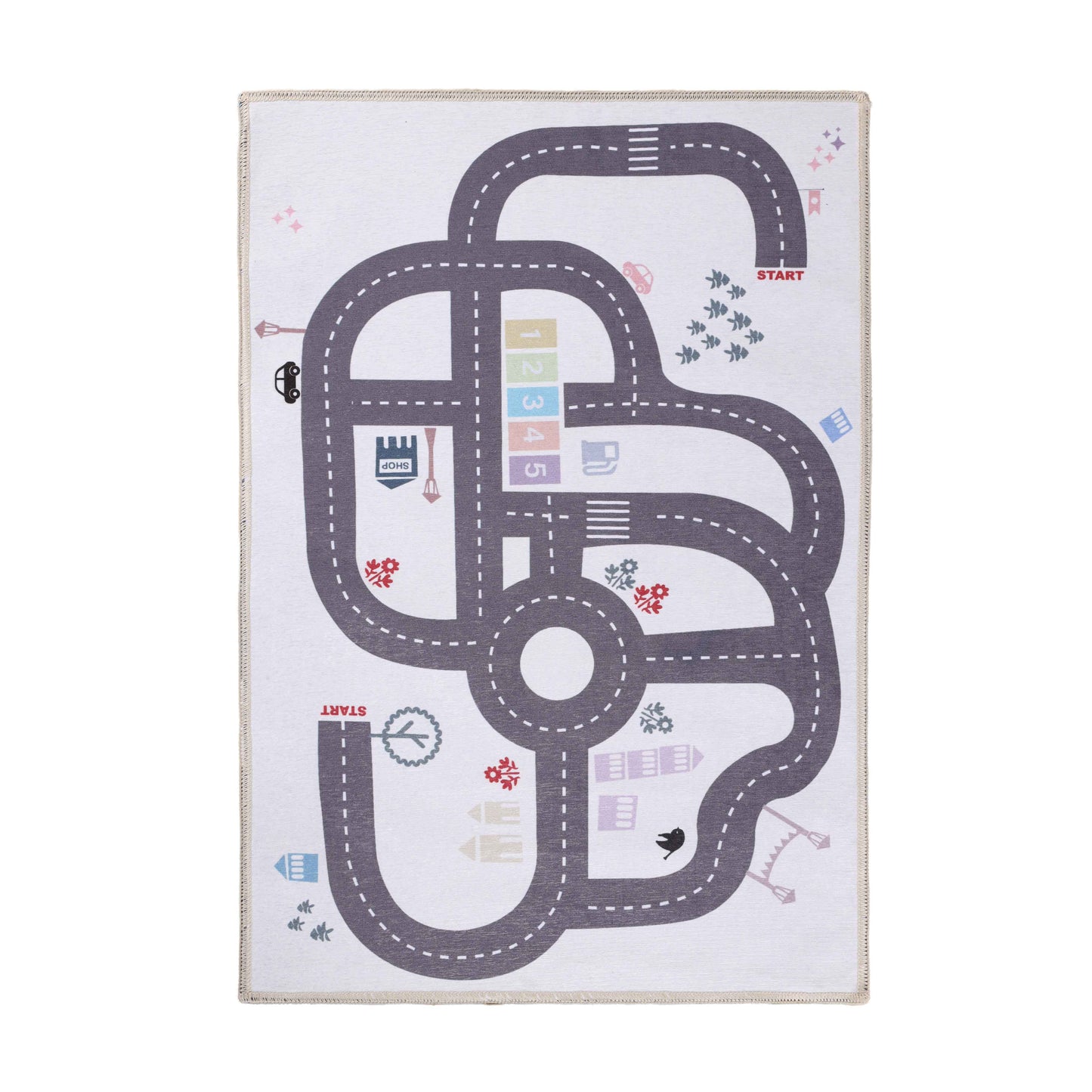 Path Non-Slip Kids Playroom Nursery Washable Indoor Area Rug