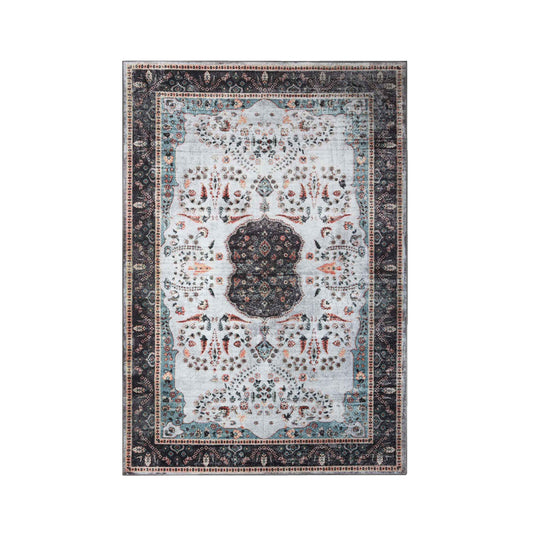 Sparrow Classic Medallion Machine Washable Indoor Area Rug or Runner - Cream