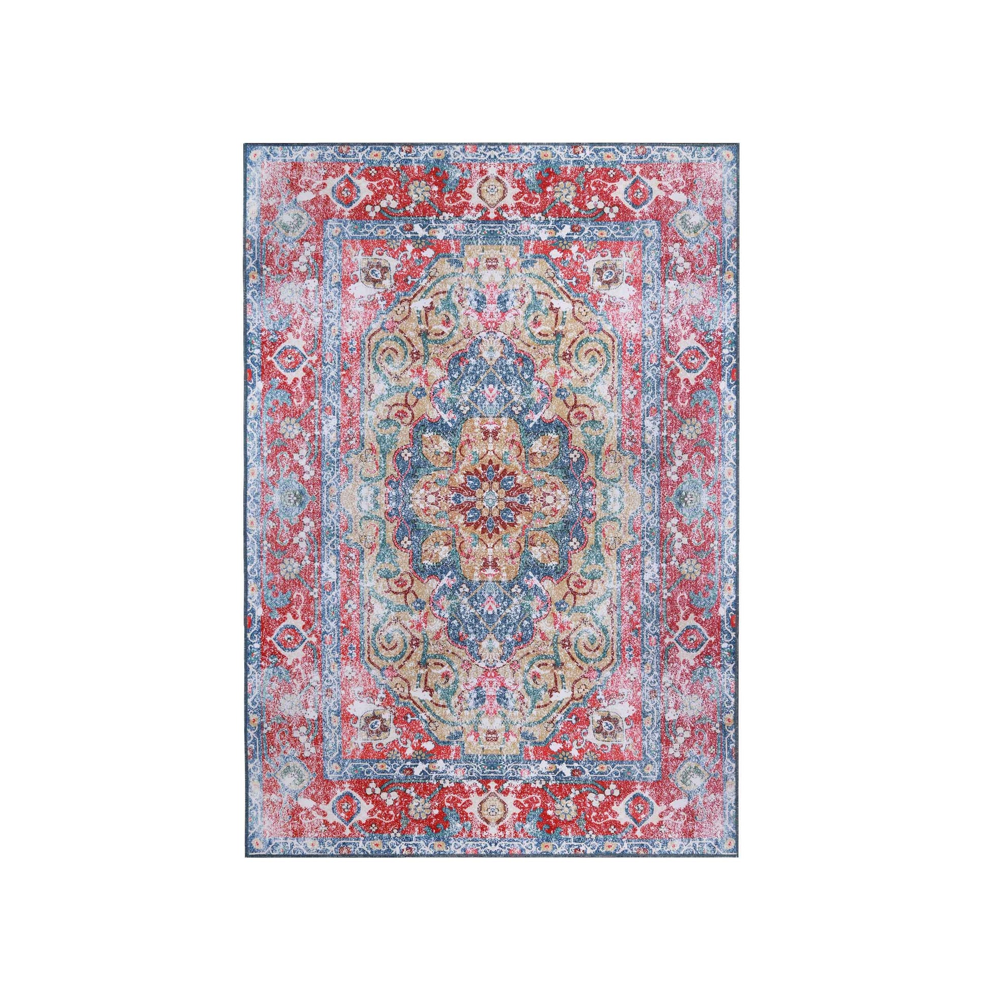 Tanager Rustic Medallion Non-Slip Washable Indoor Area Rug or Runner