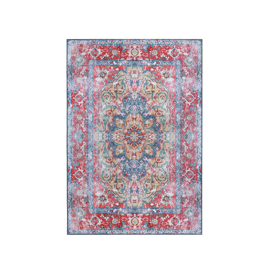 Tanager Rustic Medallion Non-Slip Washable Indoor Area Rug or Runner