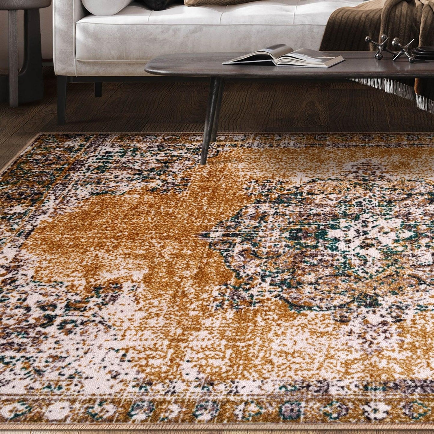 Aldrich Oriental Non-Slip Indoor Area Rug or Runner Rug