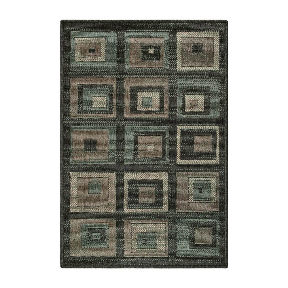 Superior Indoor Outdoor Jute Backed Colburn Geometric Weather Resistant Area Rug