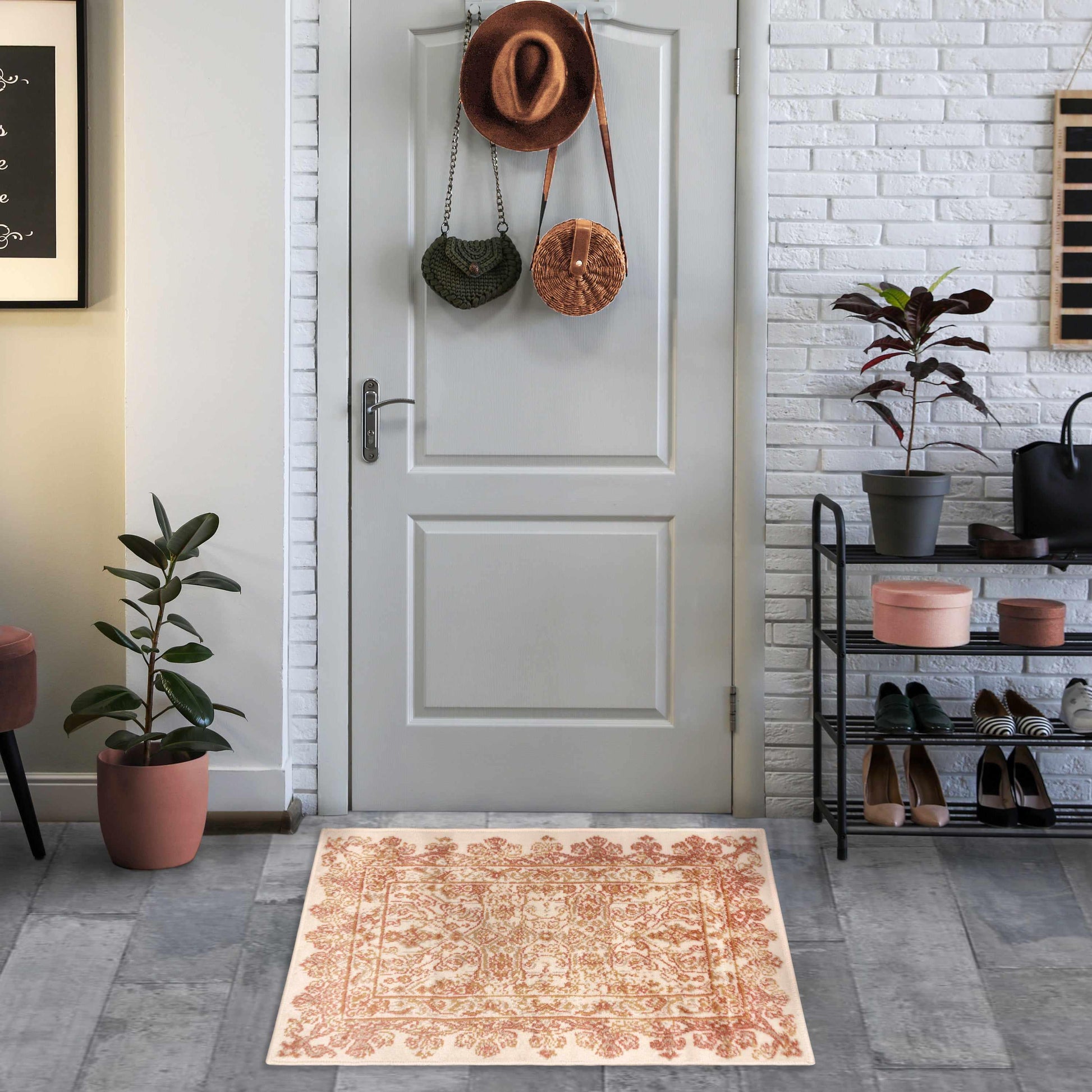 Superior Myel Distressed French Inspired Area Rug - Tuscan