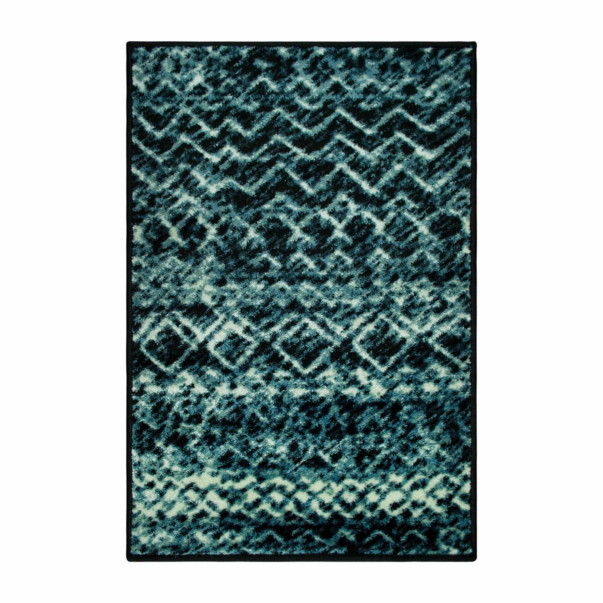 Superior Sunderland Modern Abstract Geometric Indoor Area Rug - Blue Black