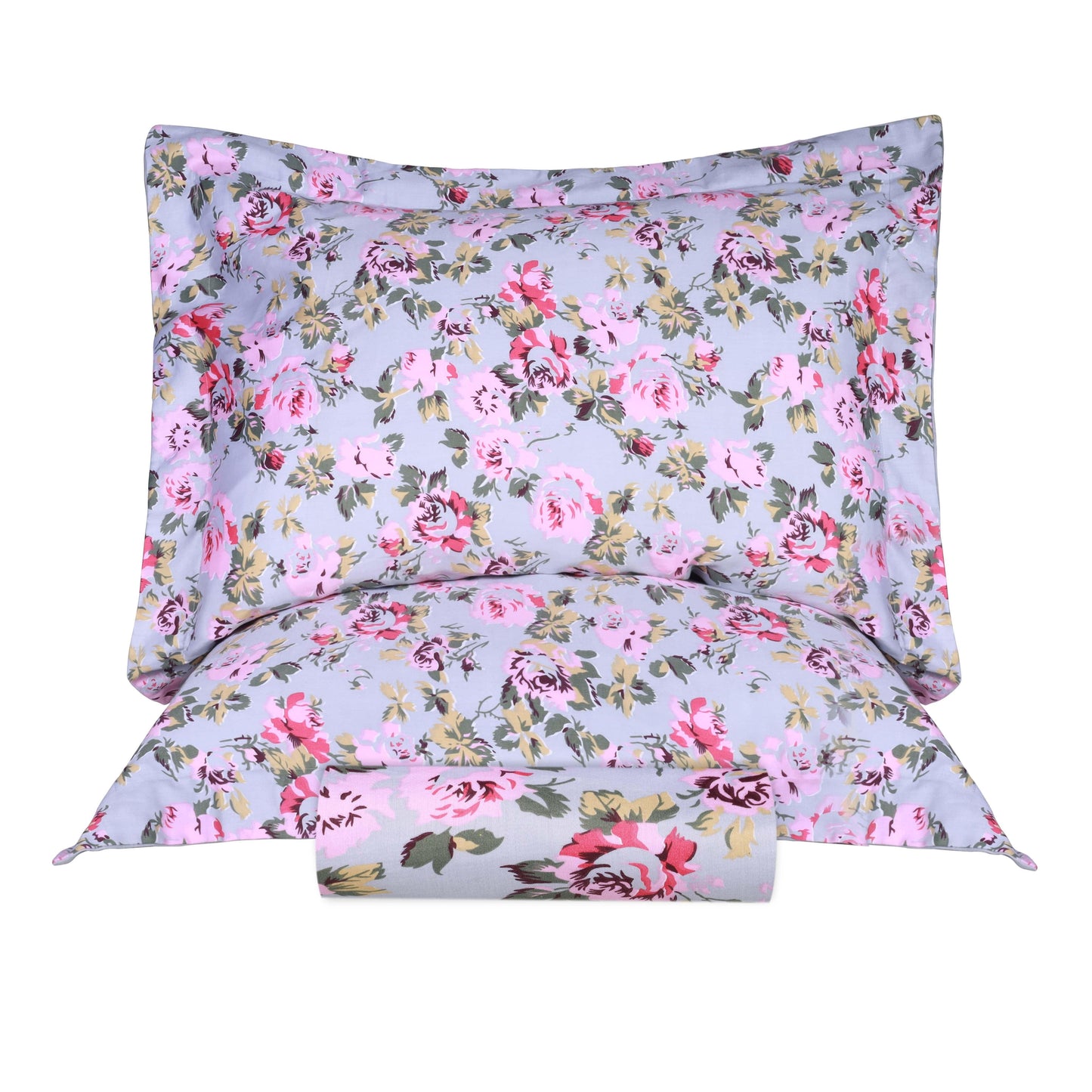300 Thread Count Solid or Floral Cotton All-Season Duvet Cover Set