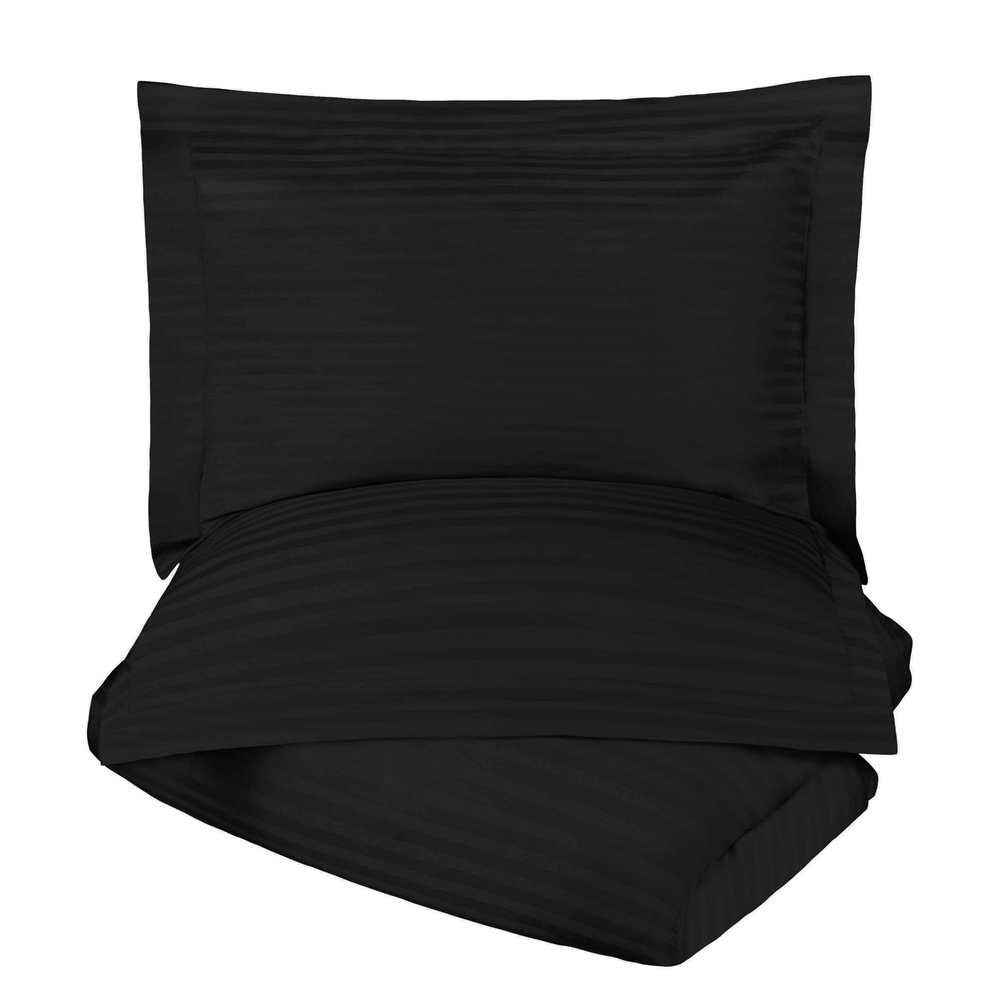 Superior Egyptian Cotton 300 Thread Count Duvet Cover Set - Black