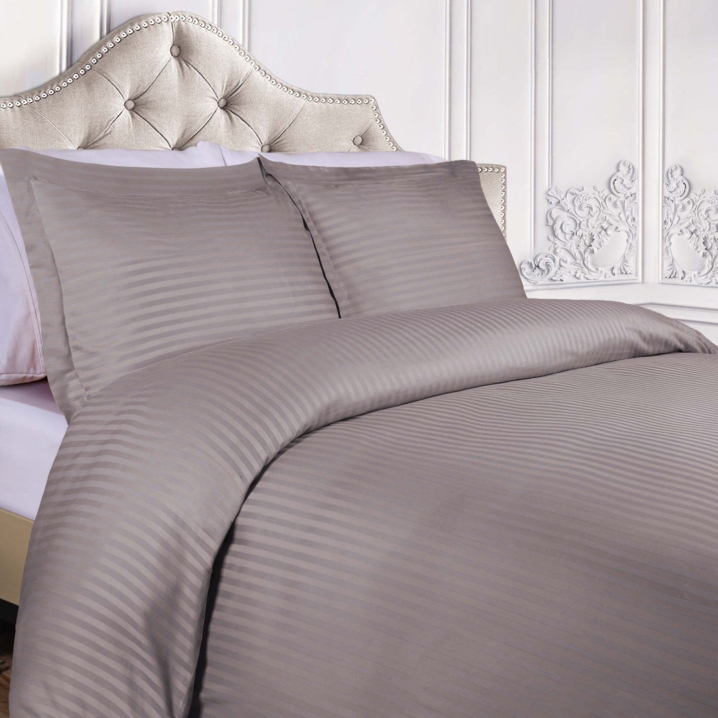 Superior Egyptian Cotton 300 Thread Count Duvet Cover Set - Grey