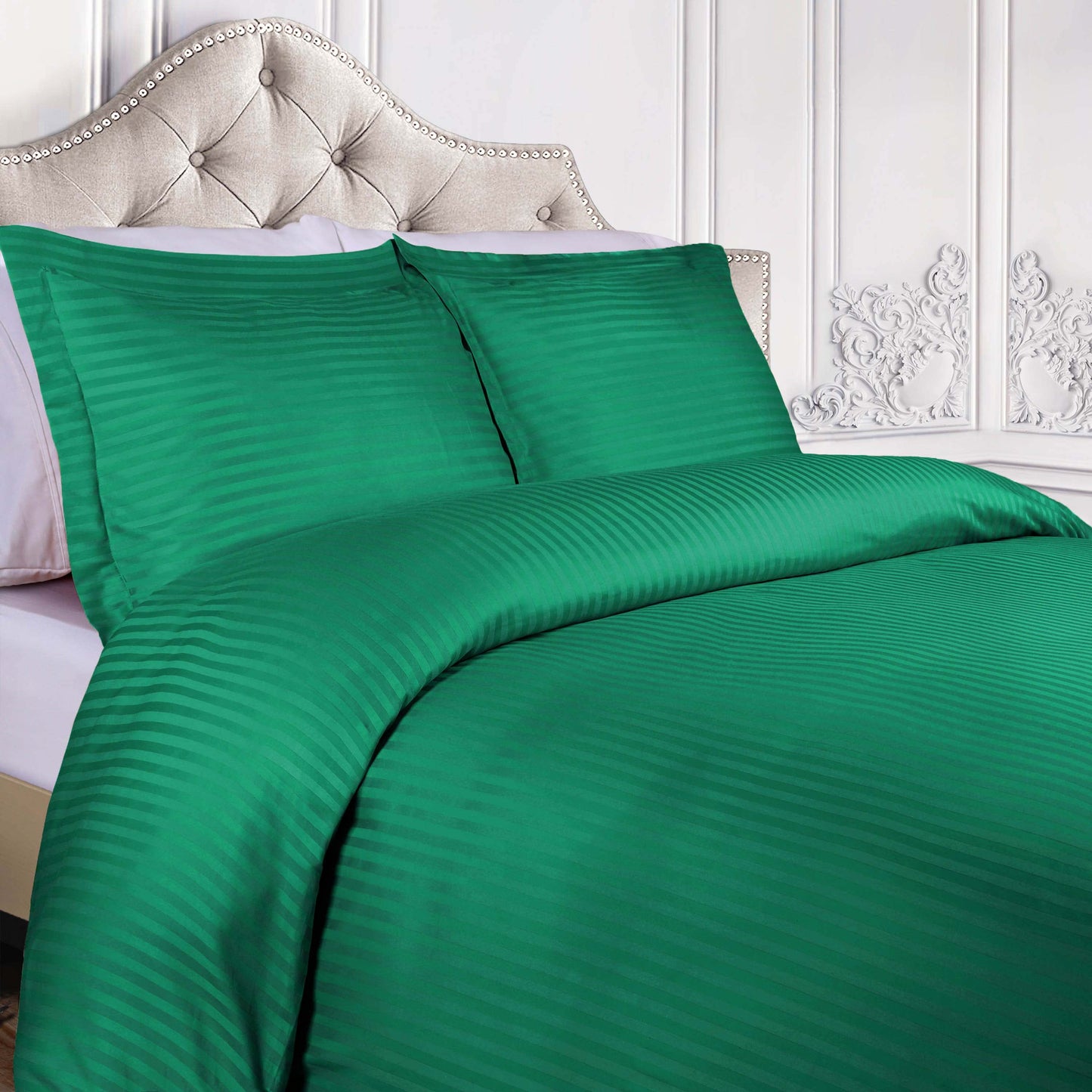 Superior Egyptian Cotton 300 Thread Count Duvet Cover Set - Hunter Green