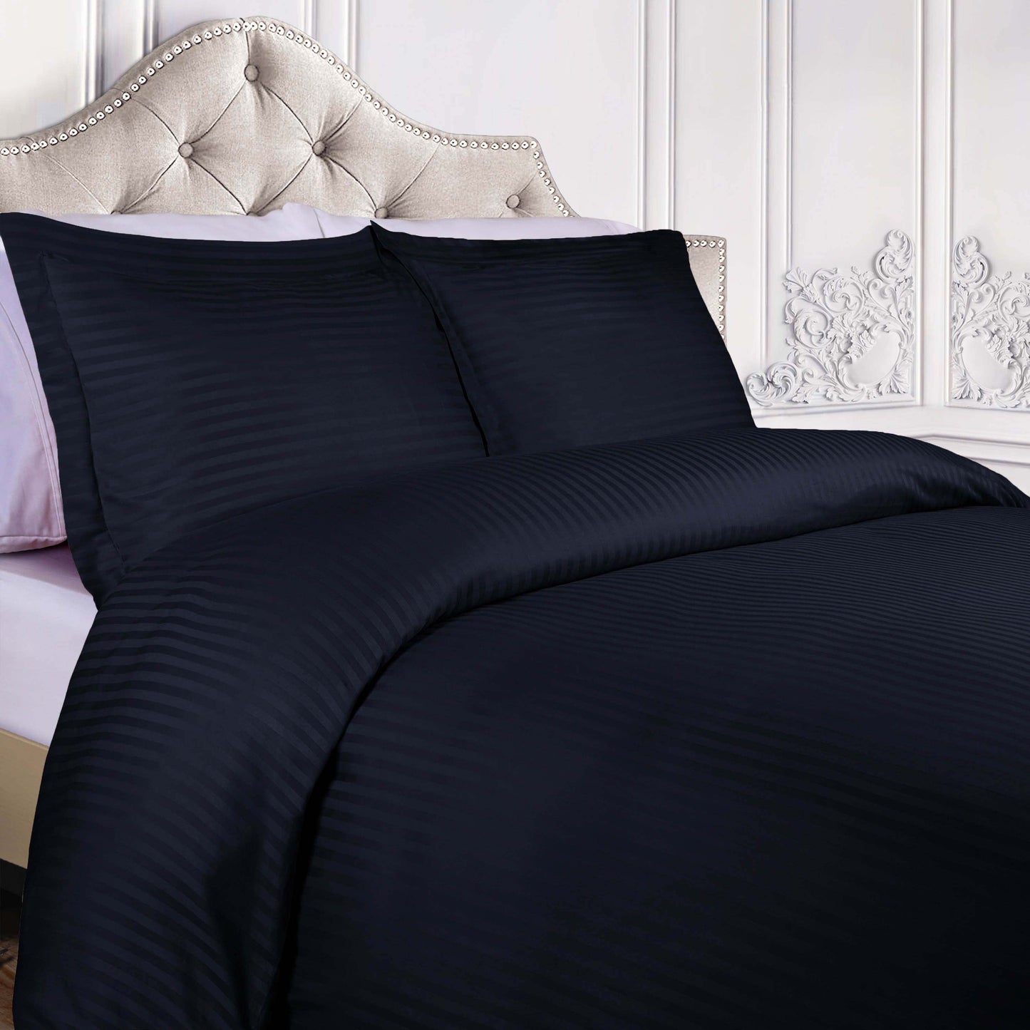 Superior Egyptian Cotton 300 Thread Count Duvet Cover Set - Navy Blue