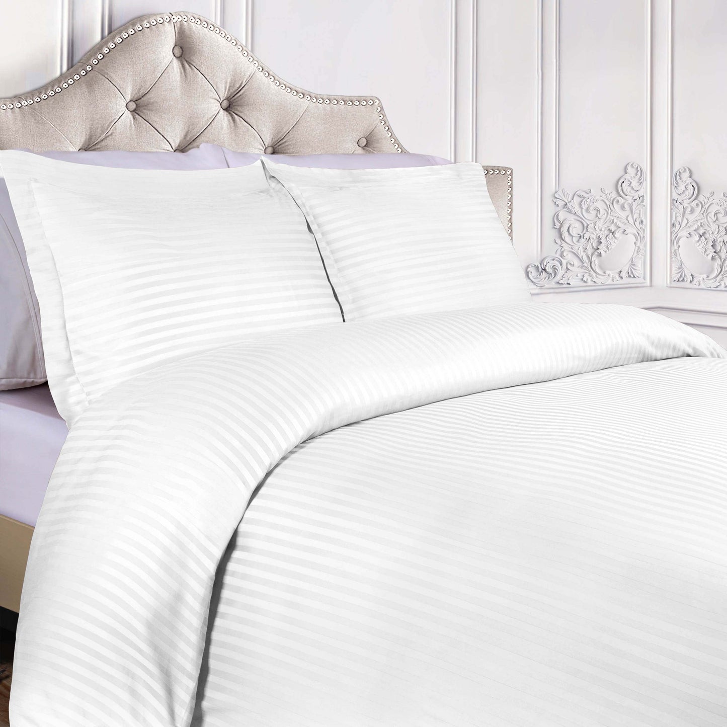 Superior Egyptian Cotton 300 Thread Count Duvet Cover Set - White