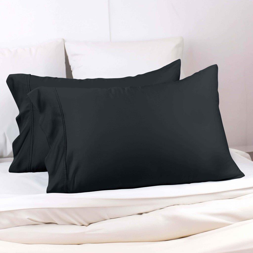 300 Thread Count Modal from Beechwood Solid Pillowcase Set - Black