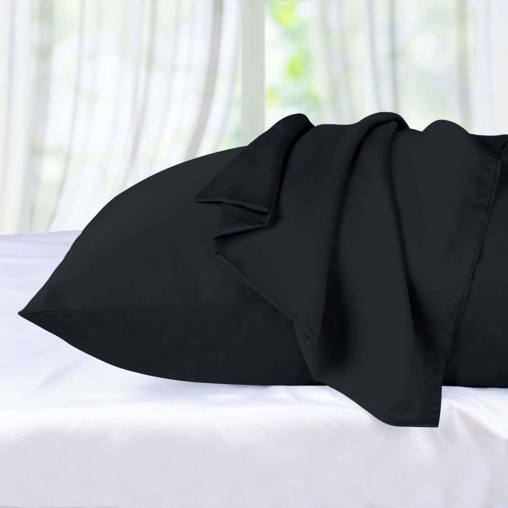 300 Thread Count Modal from Beechwood Solid Pillowcase Set - Black