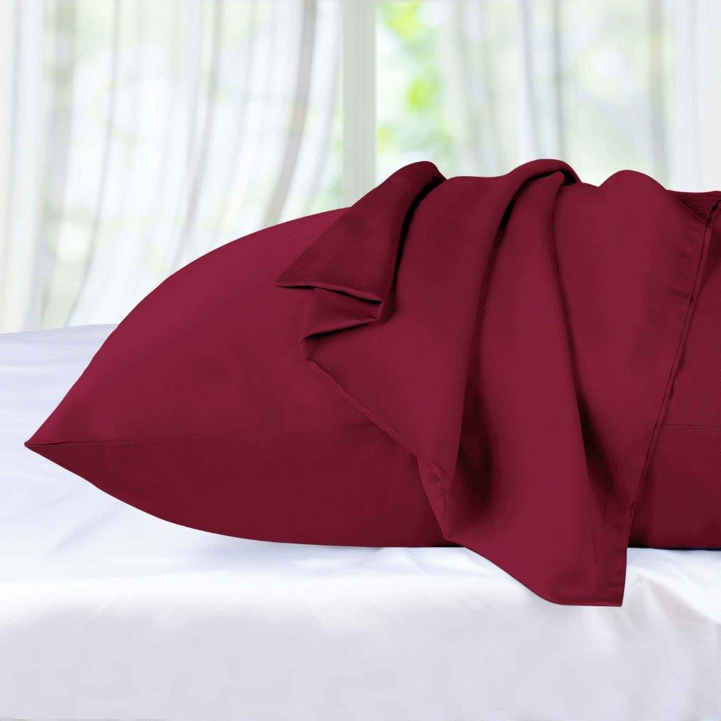 300 Thread Count Modal from Beechwood Solid Pillowcase Set - Burgundy