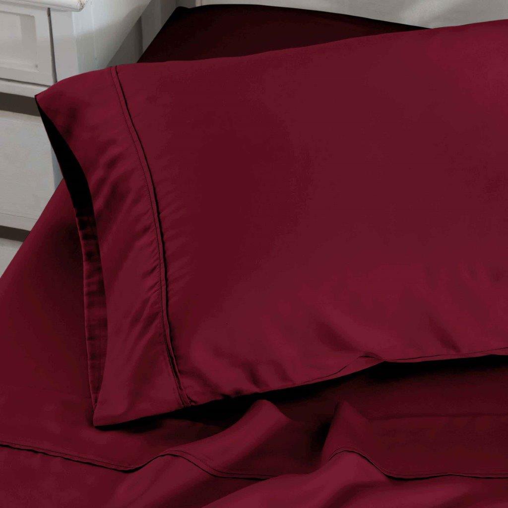 300 Thread Count Modal from Beechwood Solid Pillowcase Set - Burgundy