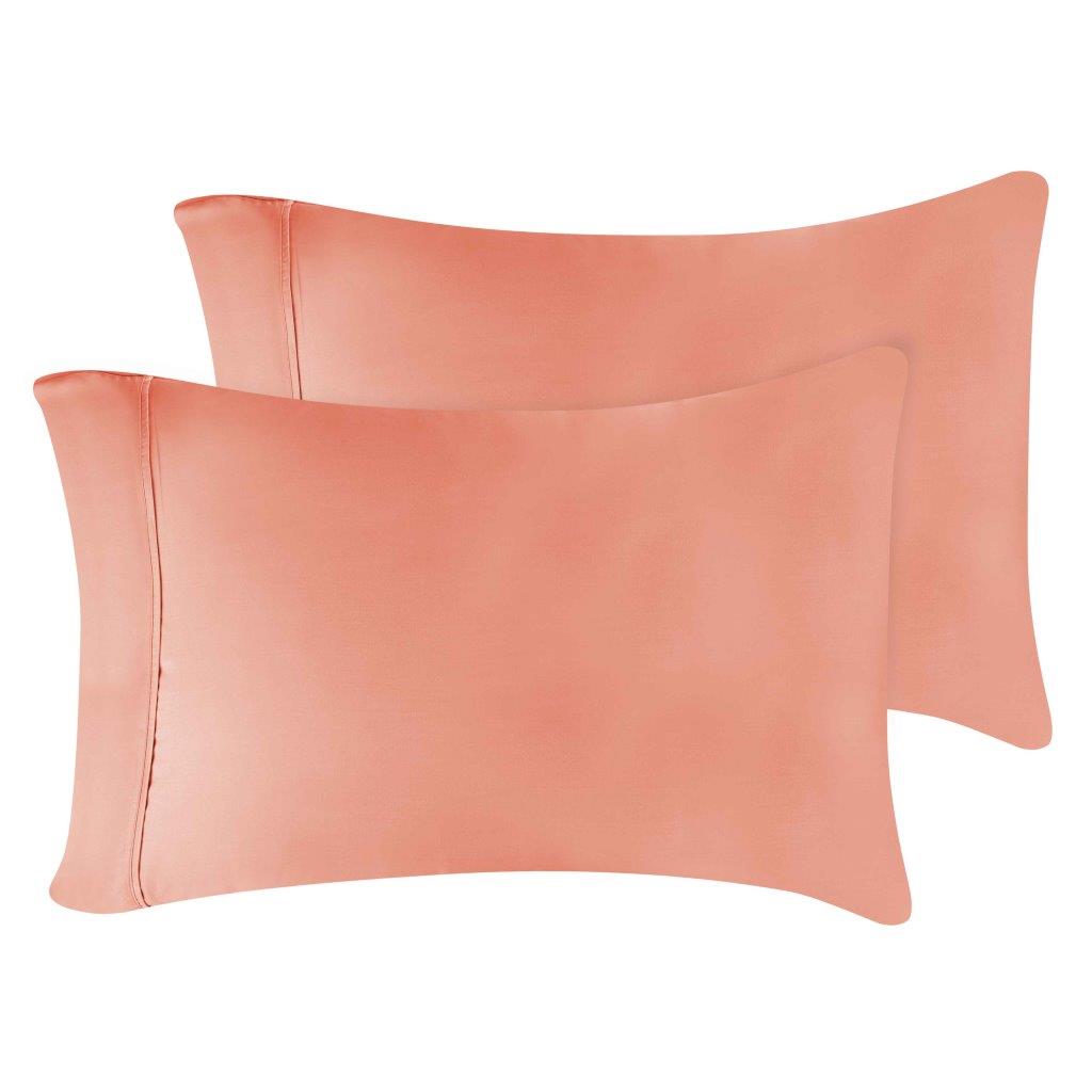 300 Thread Count Modal from Beechwood Solid Pillowcase Set - Coral