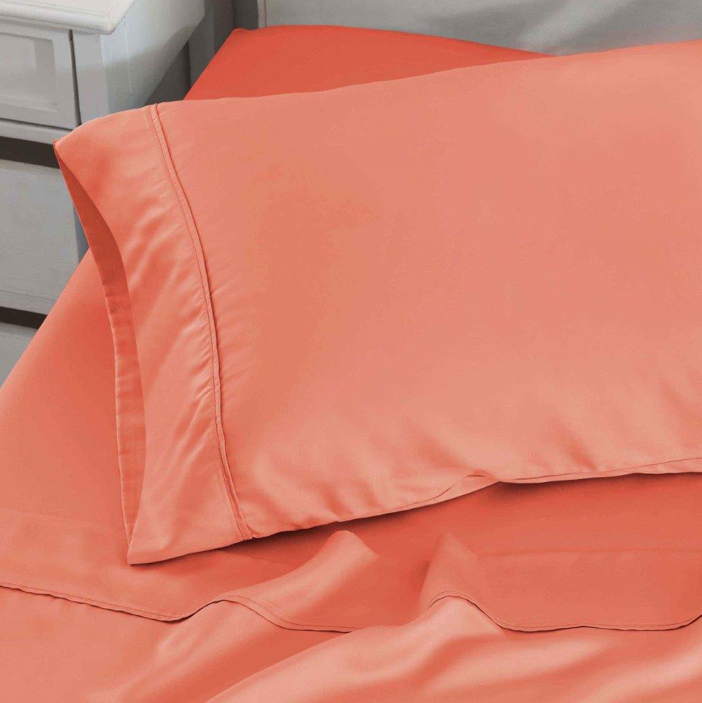 300 Thread Count Modal from Beechwood Solid Pillowcase Set - Coral