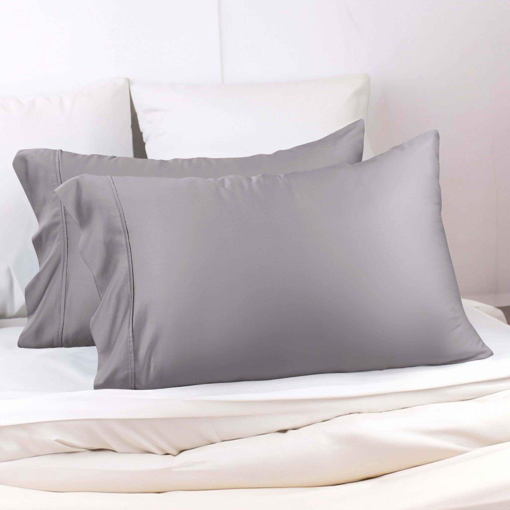 300 Thread Count Modal from Beechwood Solid Pillowcase Set - Grey